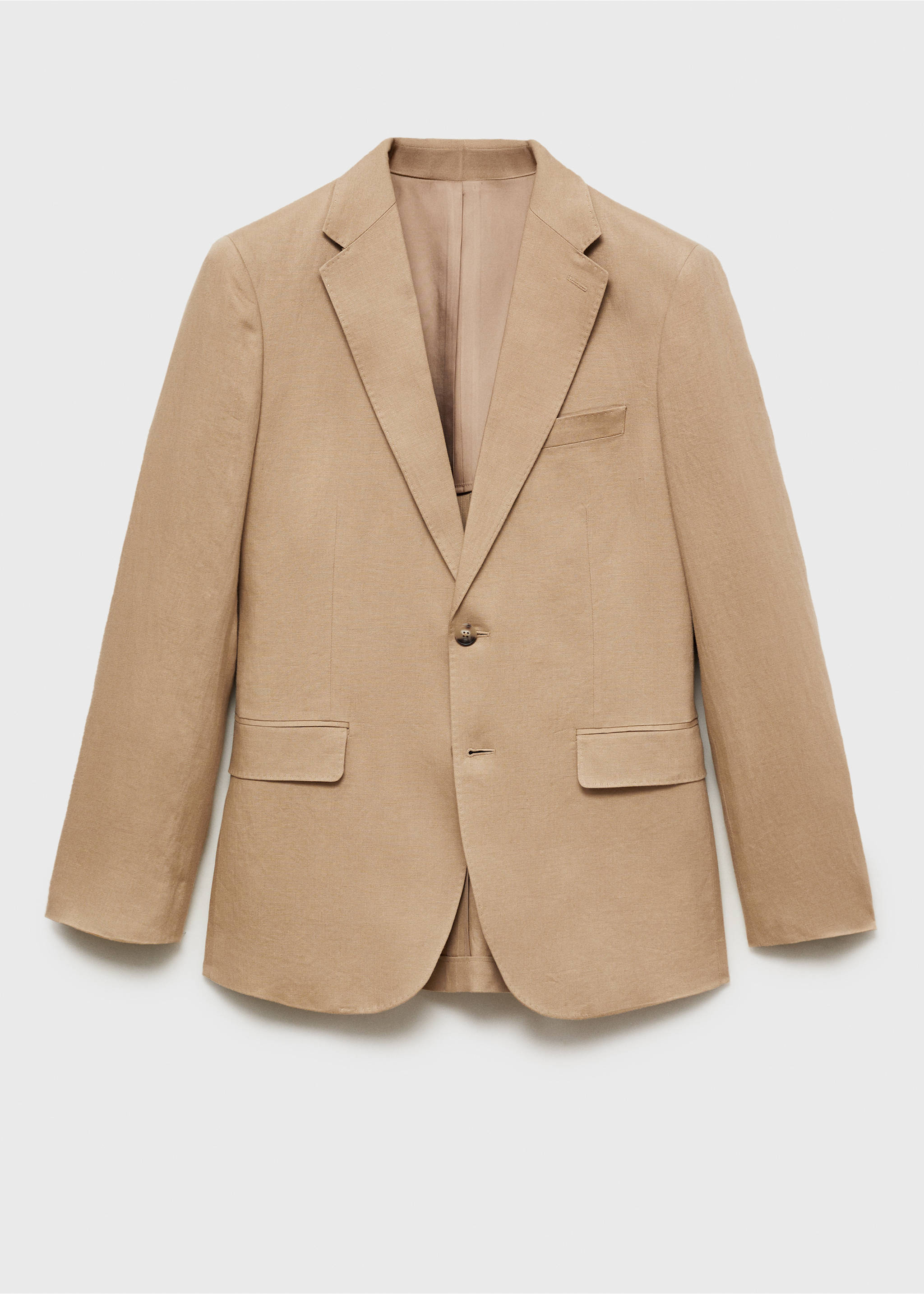 Amalfi 100% linen slim-fit suit jacket - Article without model, Beige. Ref: 87075920-00.