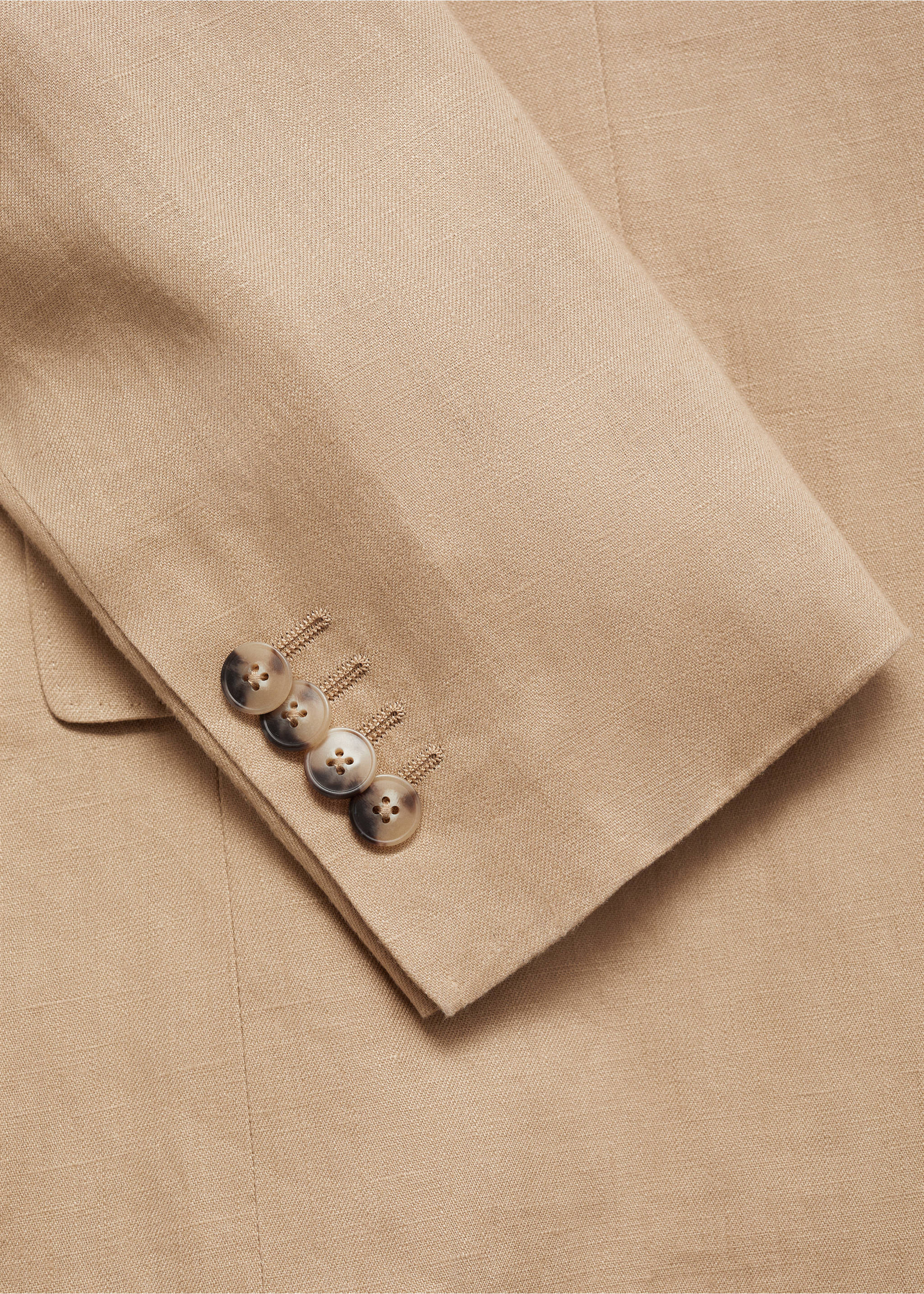 Amalfi 100% linen slim-fit suit jacket - Details of the article 0, Beige. Ref: 87075920-00.