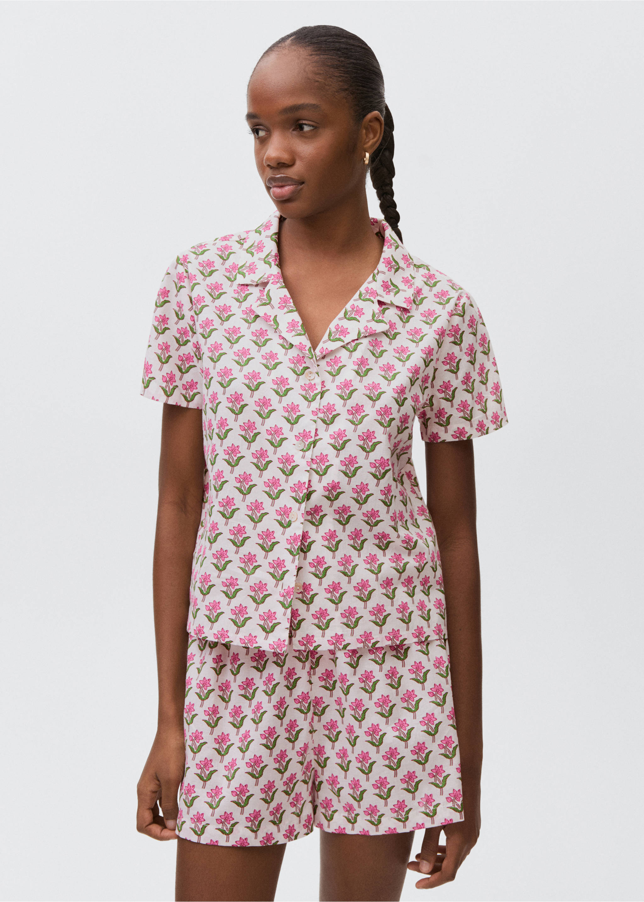 Pack pijama cotó estampat - Pla mig, Blanc. Ref: 87075922-00.