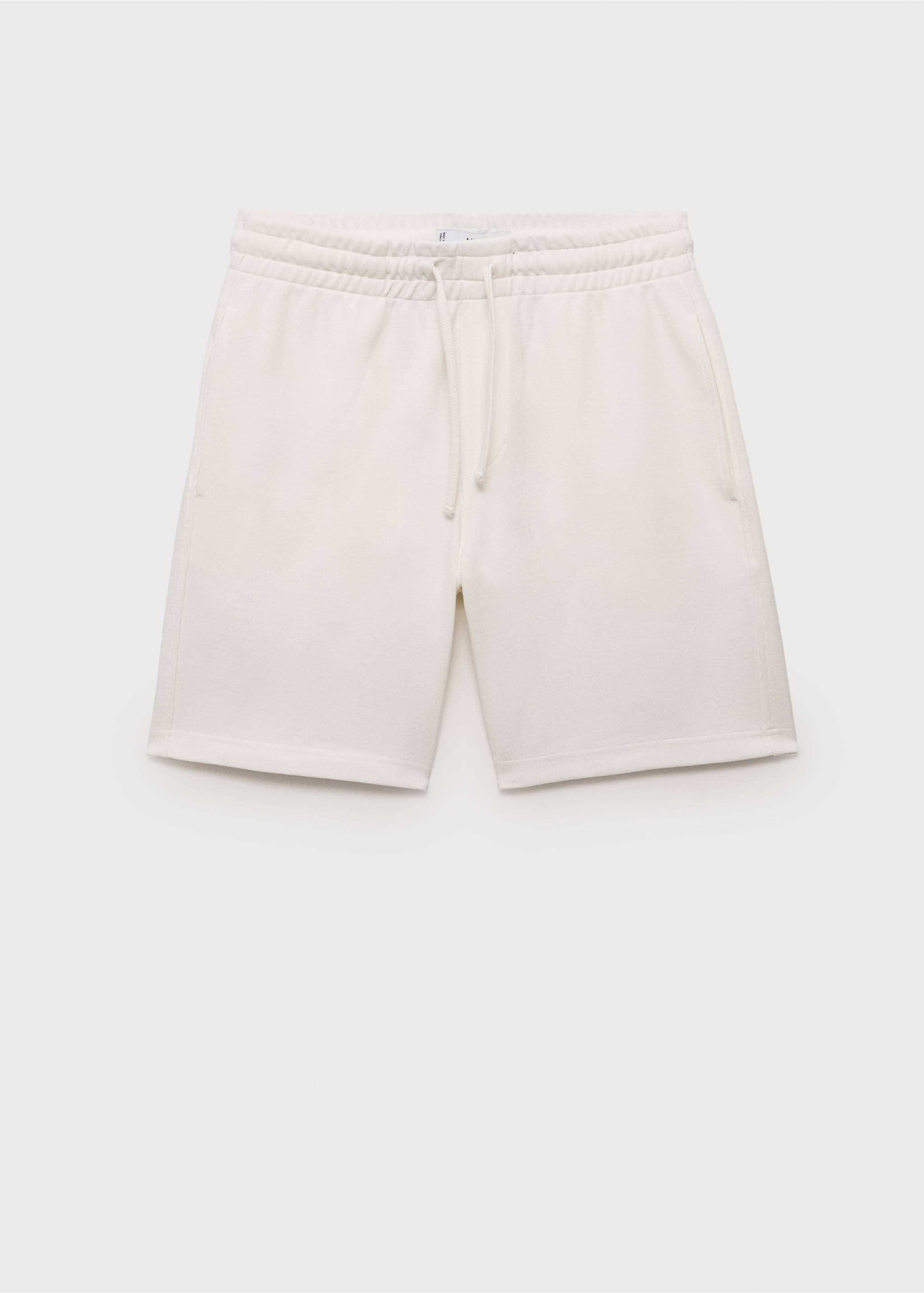 Structured knitted shorts - Article without model, White. Ref: 87075923-00.