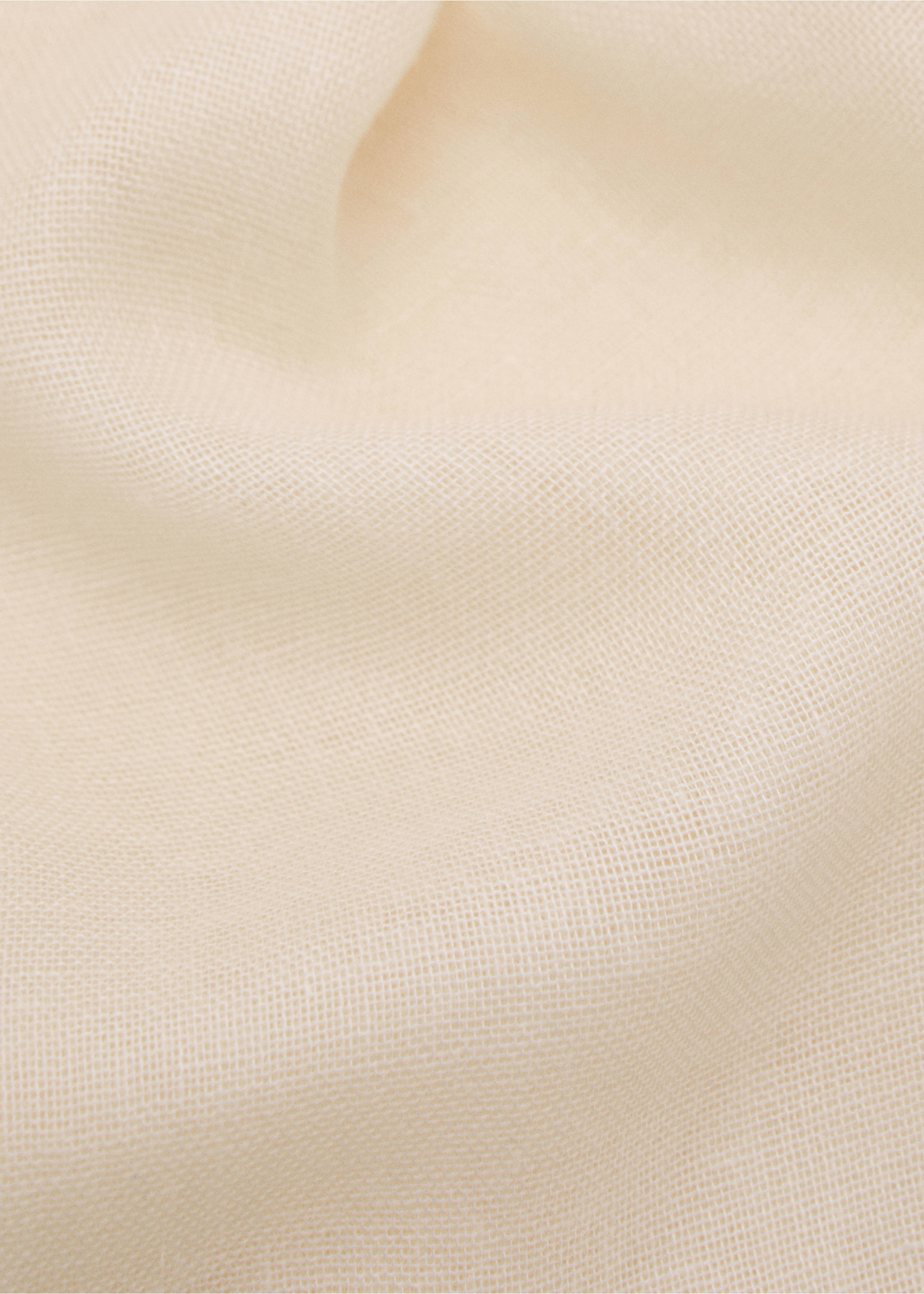 Linen-blend scarf with frayed ends - Medium plane, Ecru. Ref: 87075924-00.