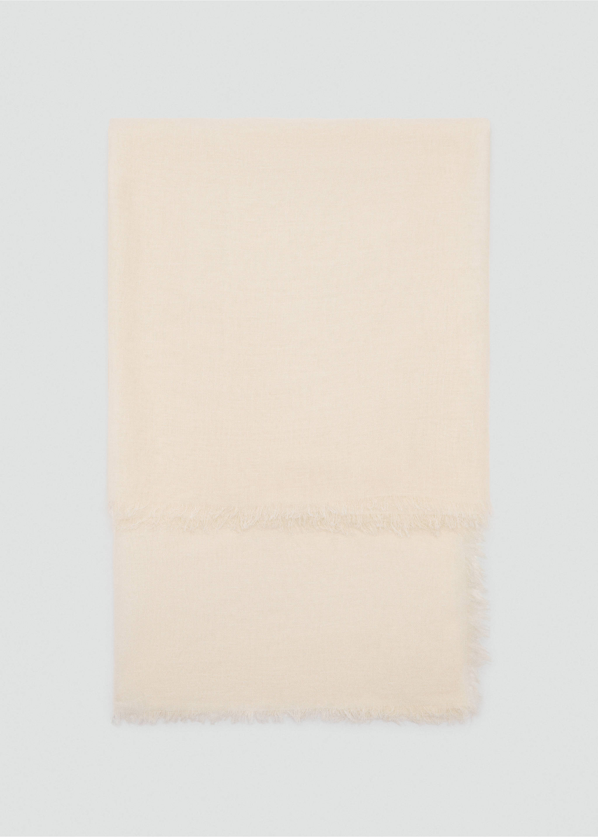 Linen-blend scarf with frayed ends - Article without model, Ecru. Ref: 87075924-00.