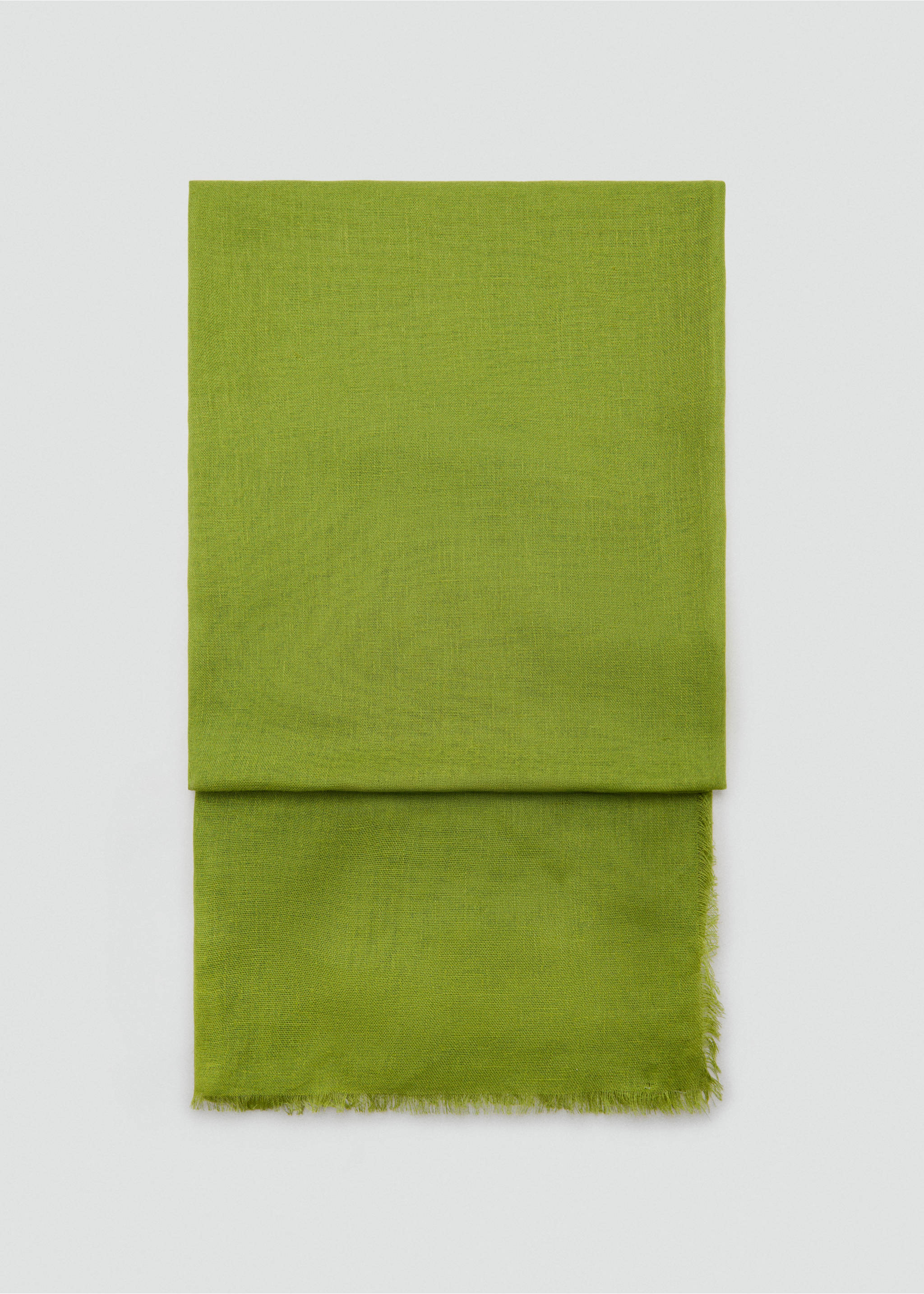 Foulard en lin mélangé rayures - Article sans modèle, Vert. Ref: 87075924-00.