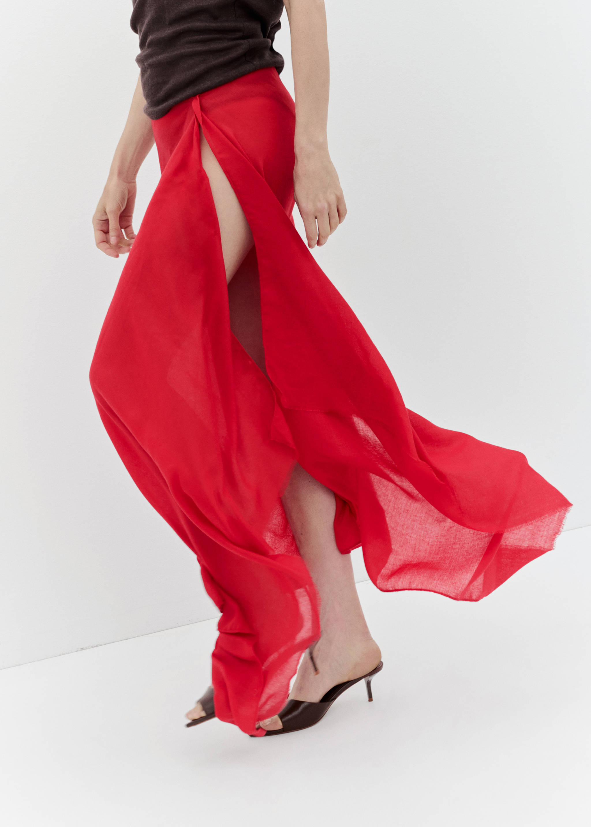 Foulard en lin mélangé rayures - Détail de l'article 9