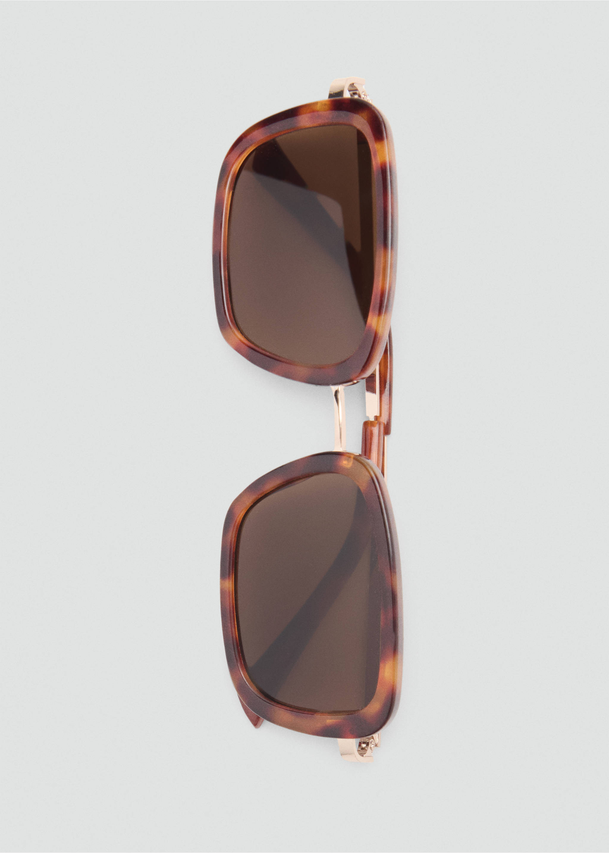 Combined-frame sunglasses - Details of the article 2, Chocolate. Ref: 87075925-00.