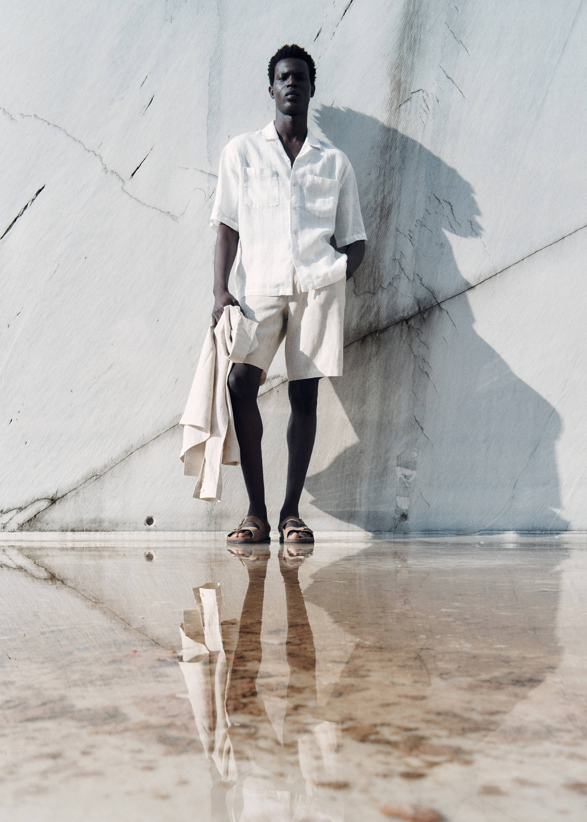 Chemise 100 % lin rayures tennis - Détail de l'article 3, Blanc. Ref: 87075928-00.