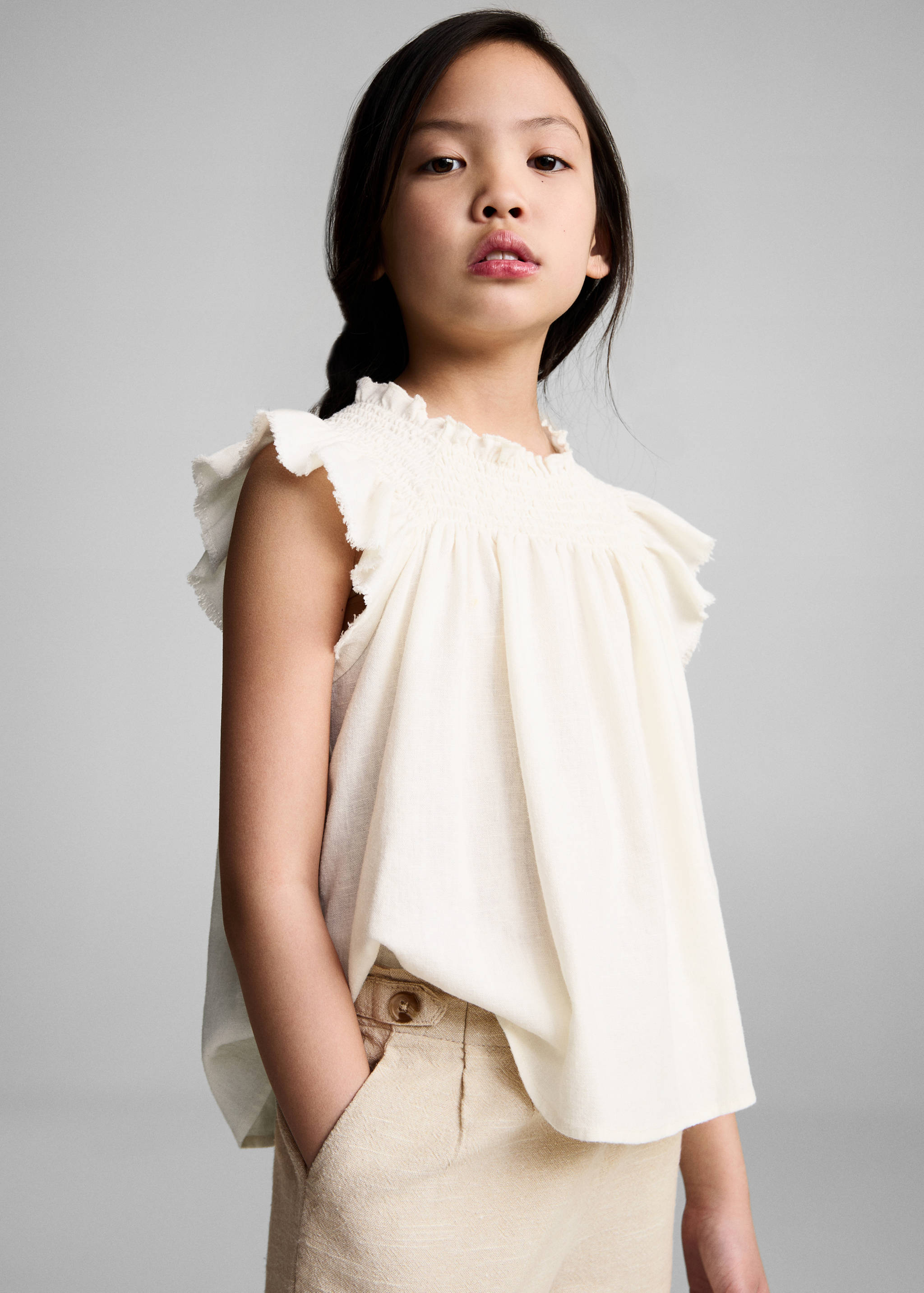 Pantalón culotte textura - Plano medio