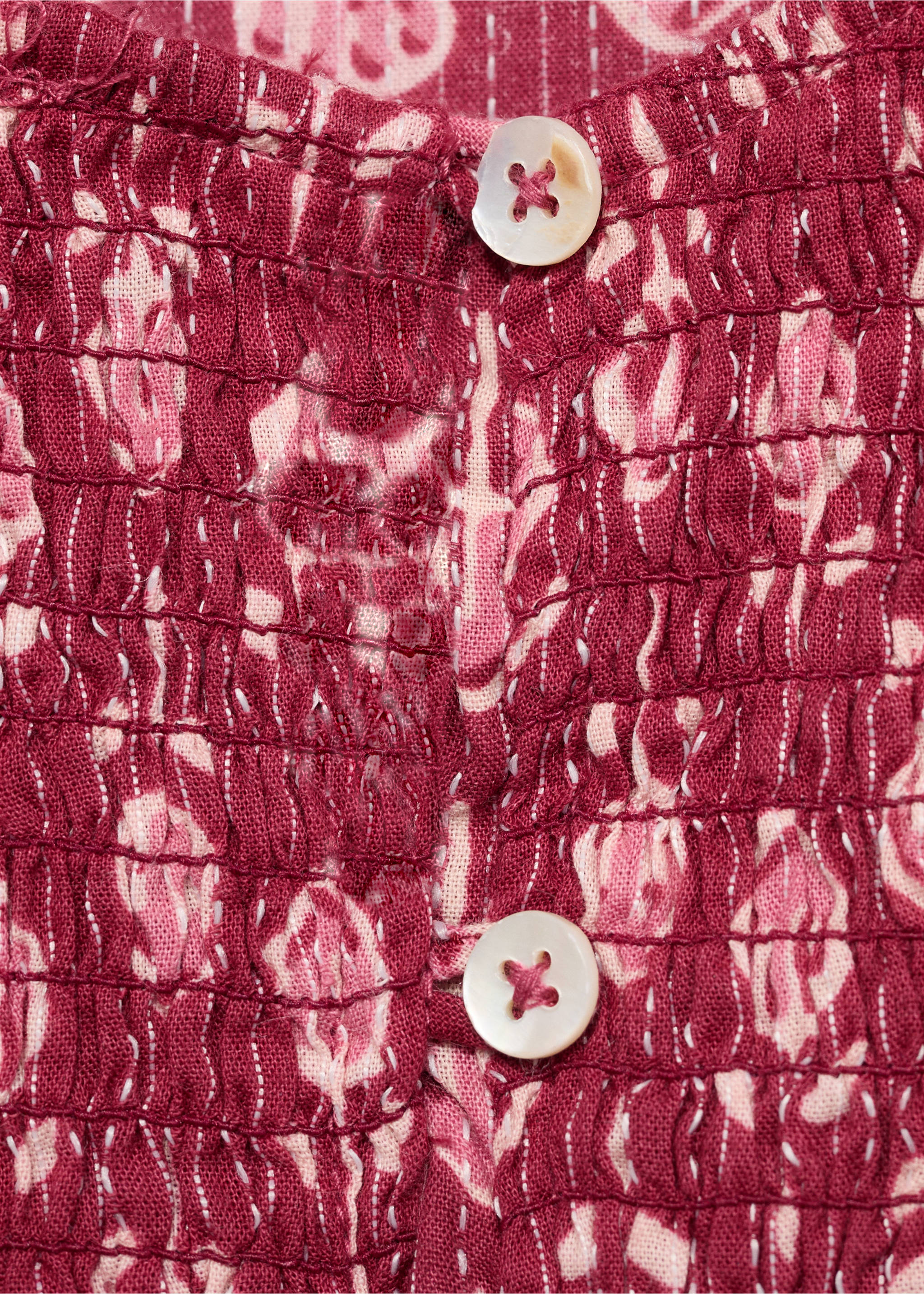 Blouse imprimée à volants - Détail de l'article 8, Fraise. Ref: 87075941-00.
