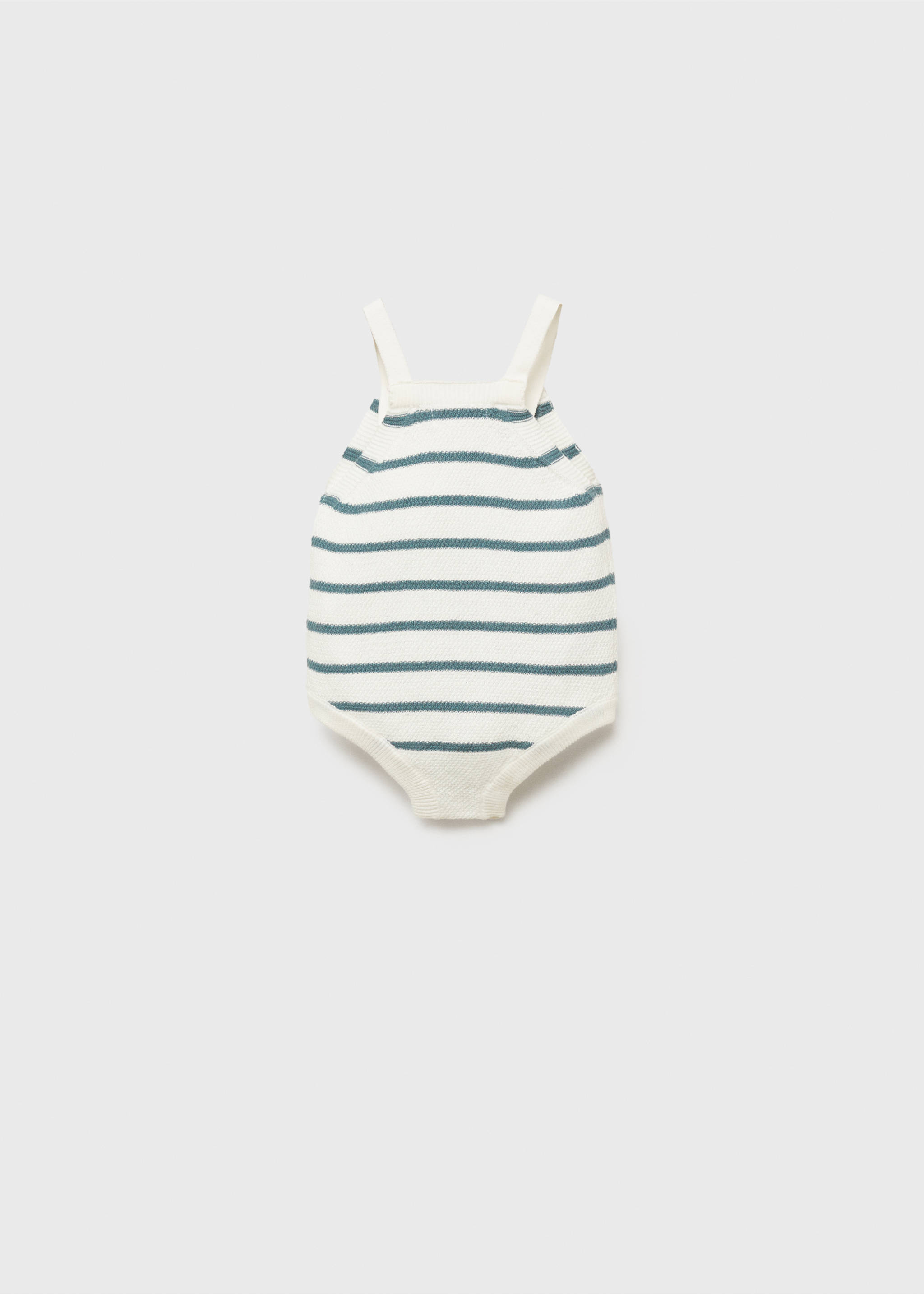 Striped knitted romper - Reverse of the article, Green. Ref: 87075942-00.