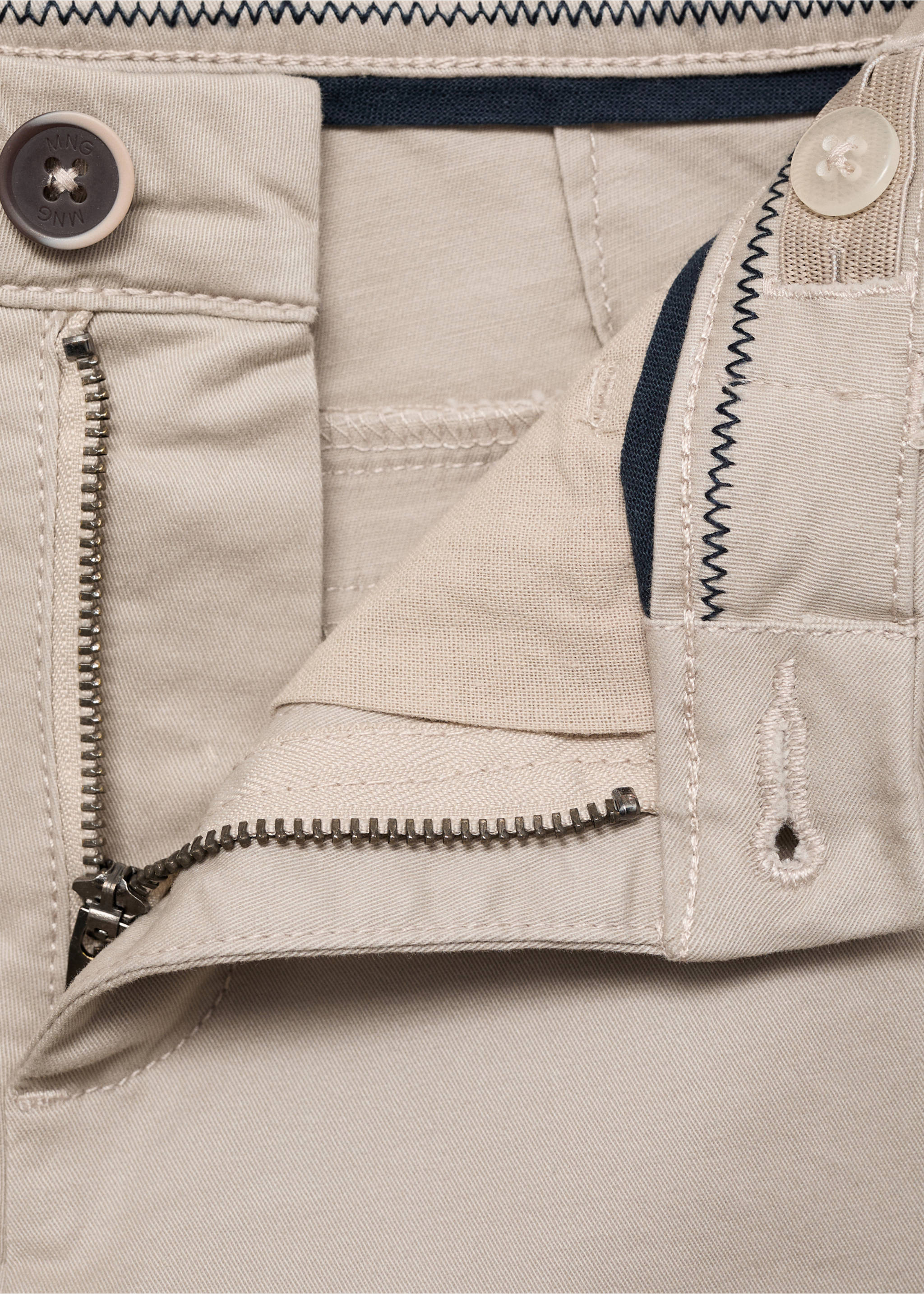 Cotton chino style Bermuda shorts - Details of the article 8, Ice Grey. Ref: 87075943-00.