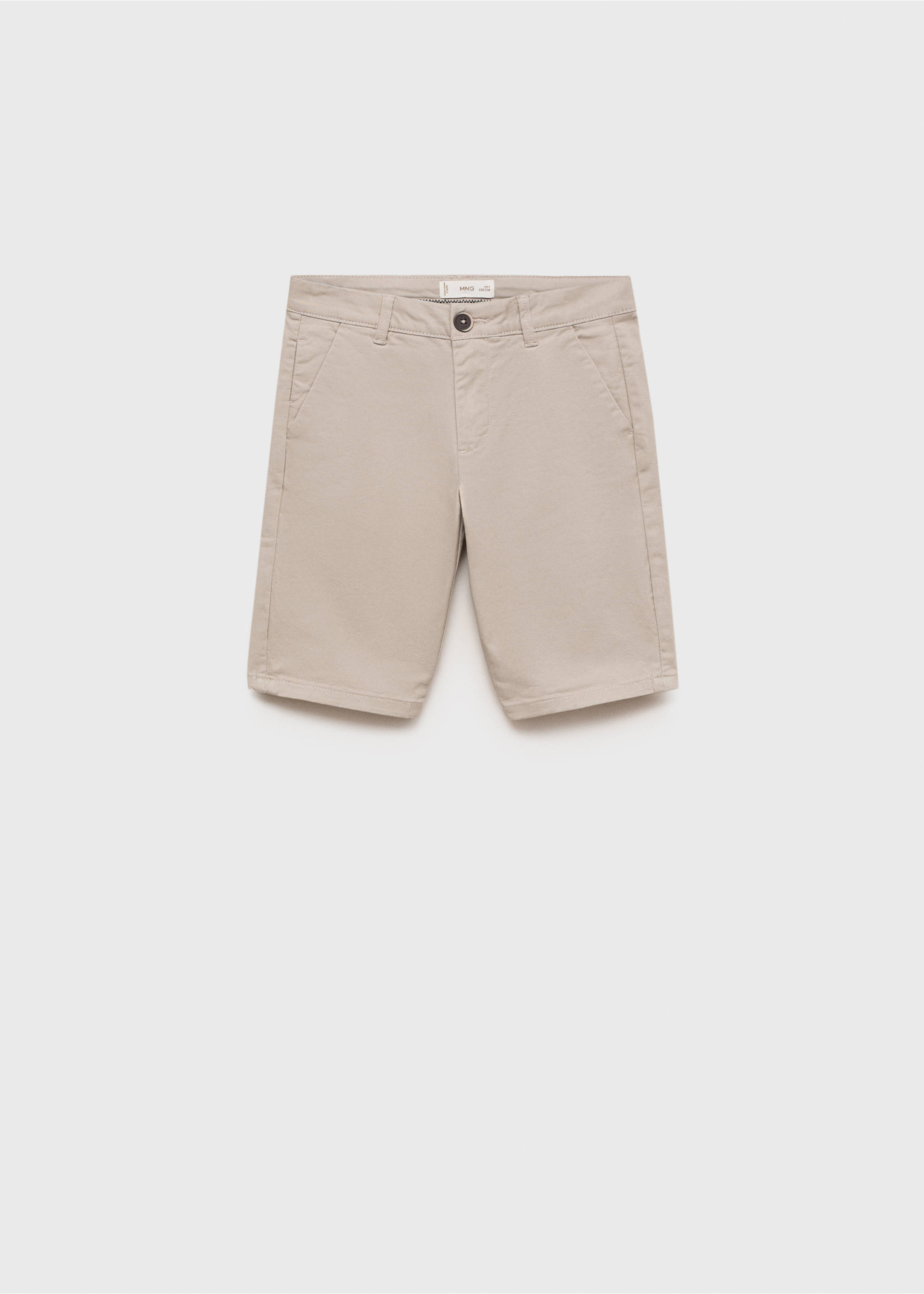 Bermuda style chino en coton - Article sans modèle, Gris glacé. Ref: 87075943-00.