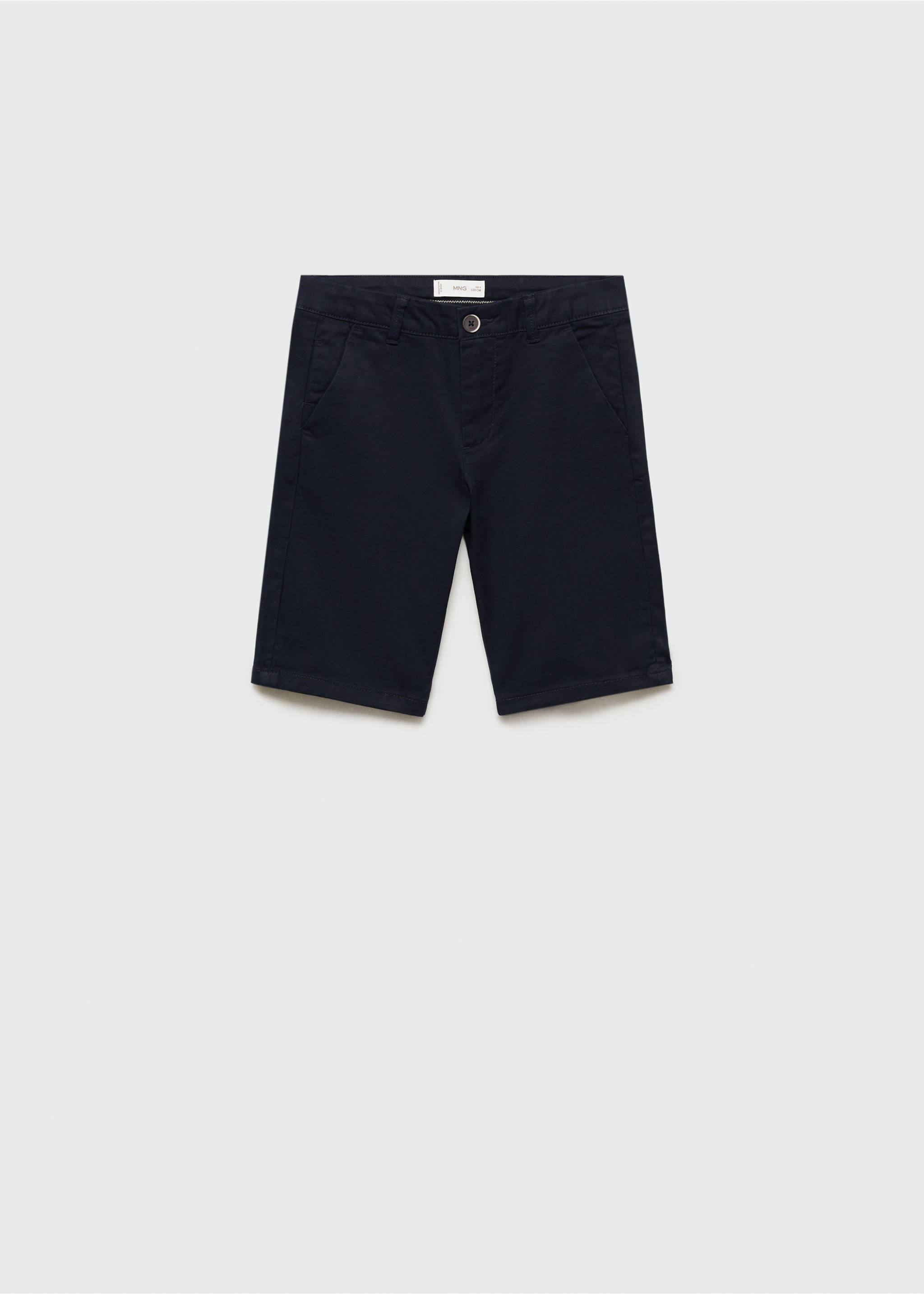 Cotton chino style Bermuda shorts - Article without model, Dark Navy. Ref: 87075943-00.