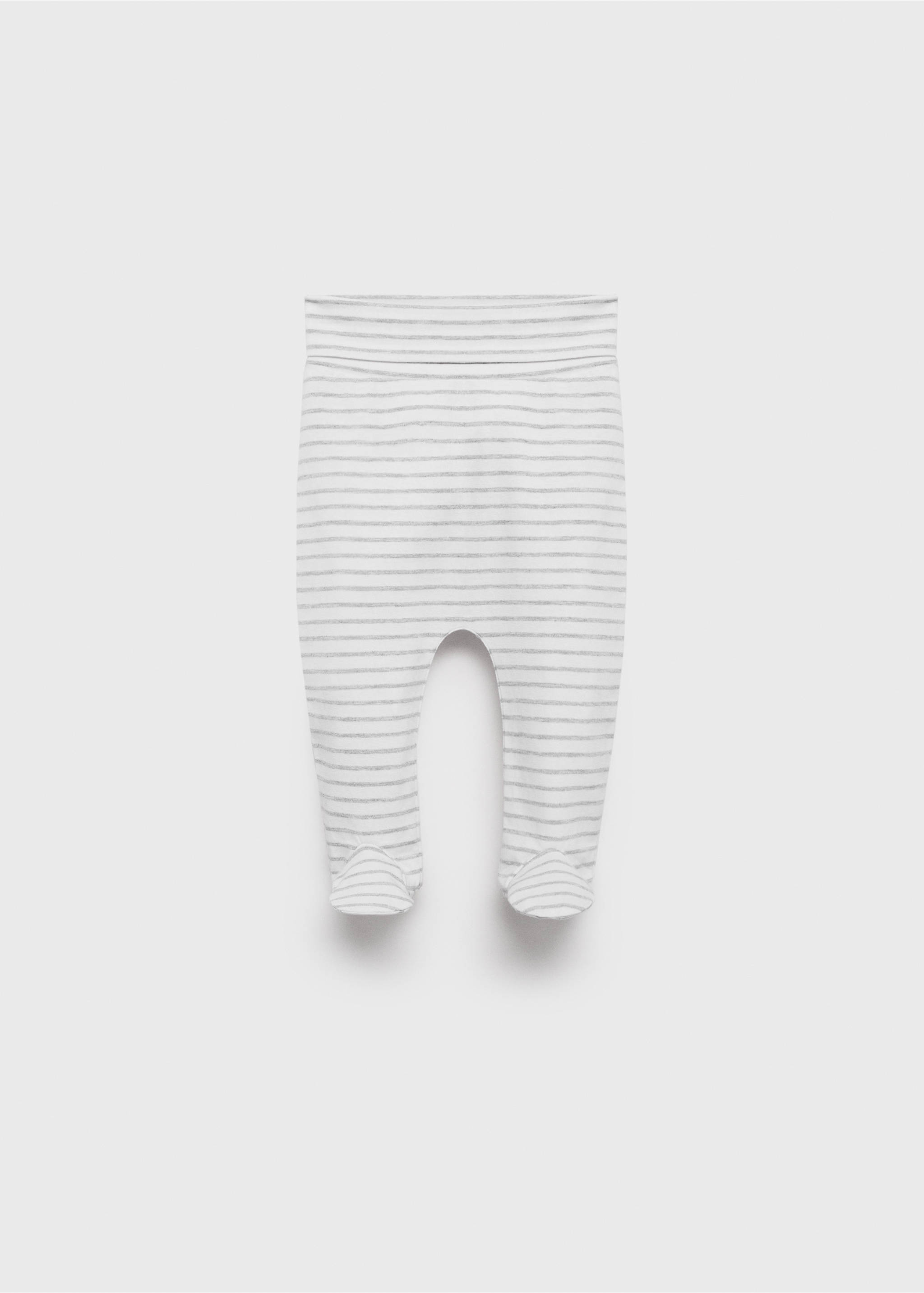 Gestreifte Strampelhose aus Strick - Artikel ohne Model, Cremeweiß. Ref: 87075946-00.