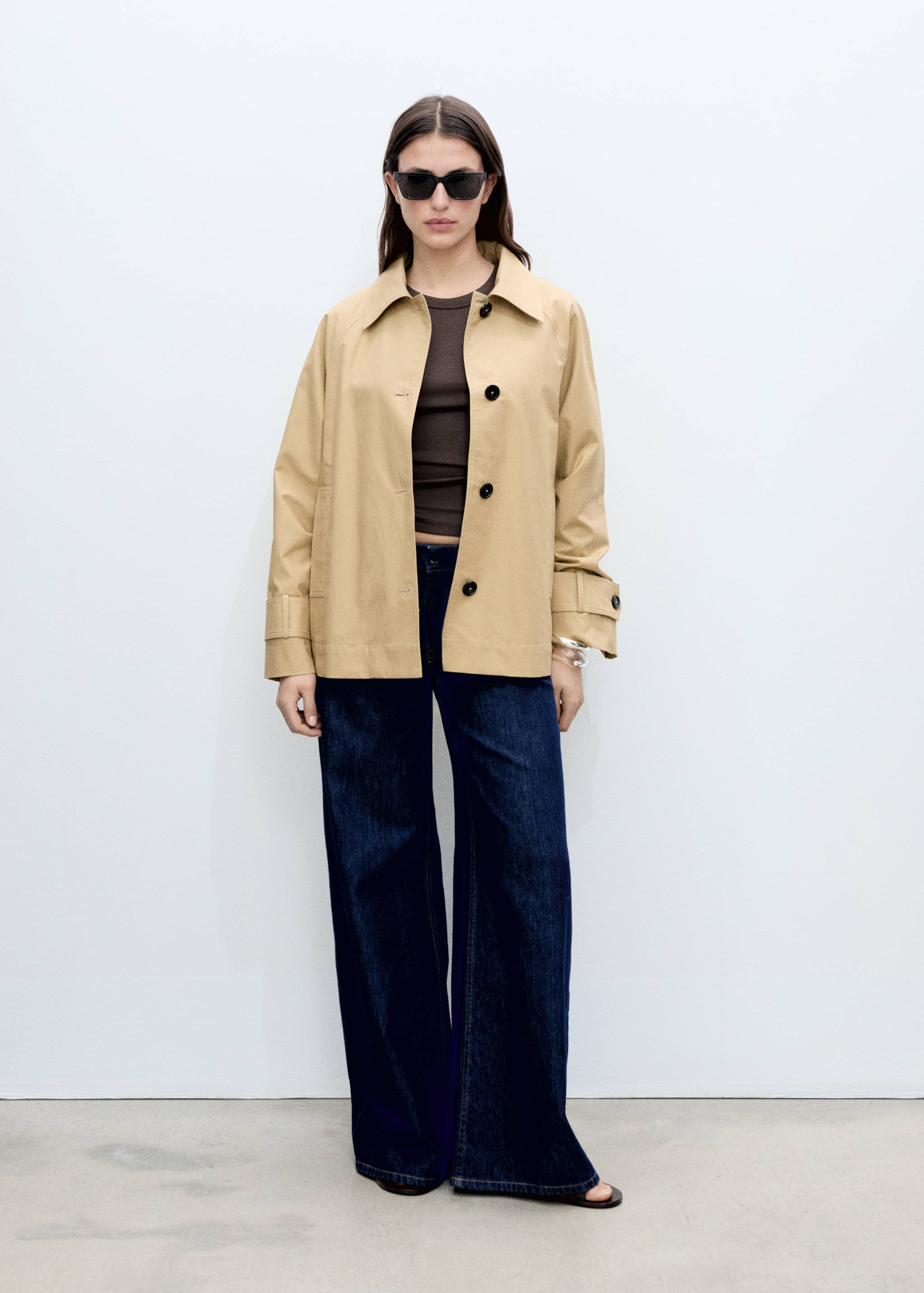 Bavlněná parka na knoflíky - Celkový náhled