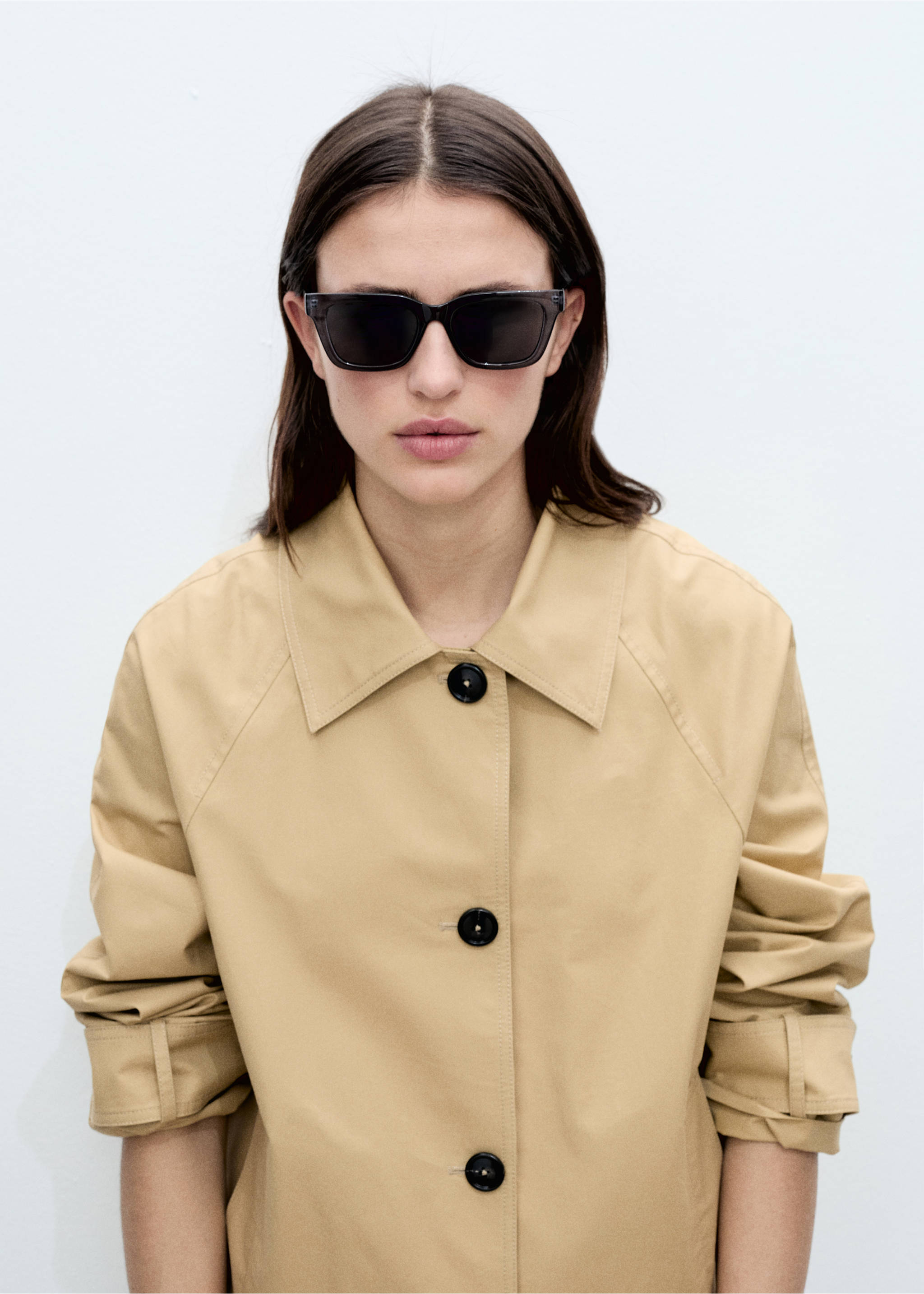 Parka bawełniana na guziki - Plan średni, Średni Brązowy. Ref: 87075948-00.