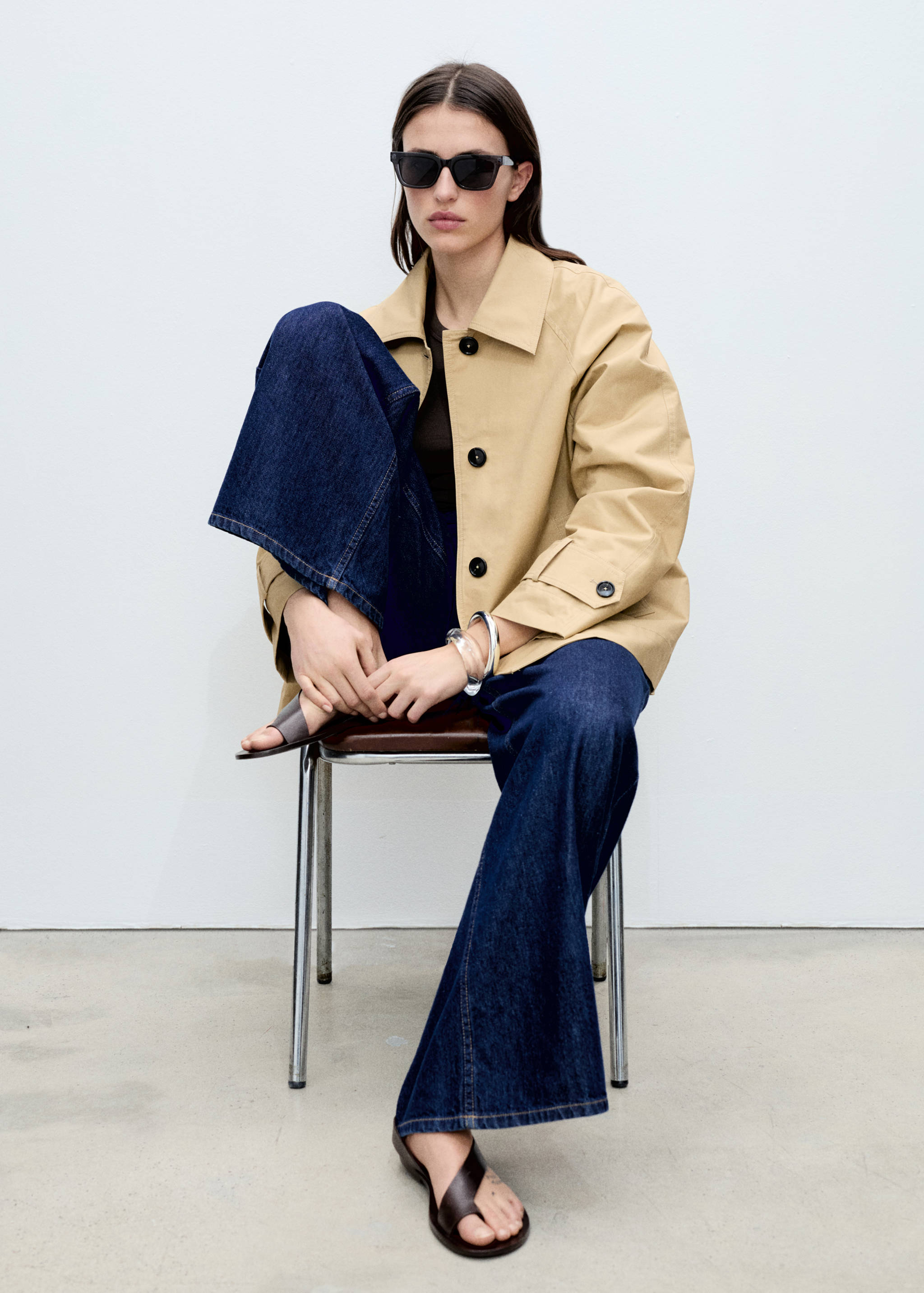 Bavlněná parka na knoflíky - Detail zboží 2