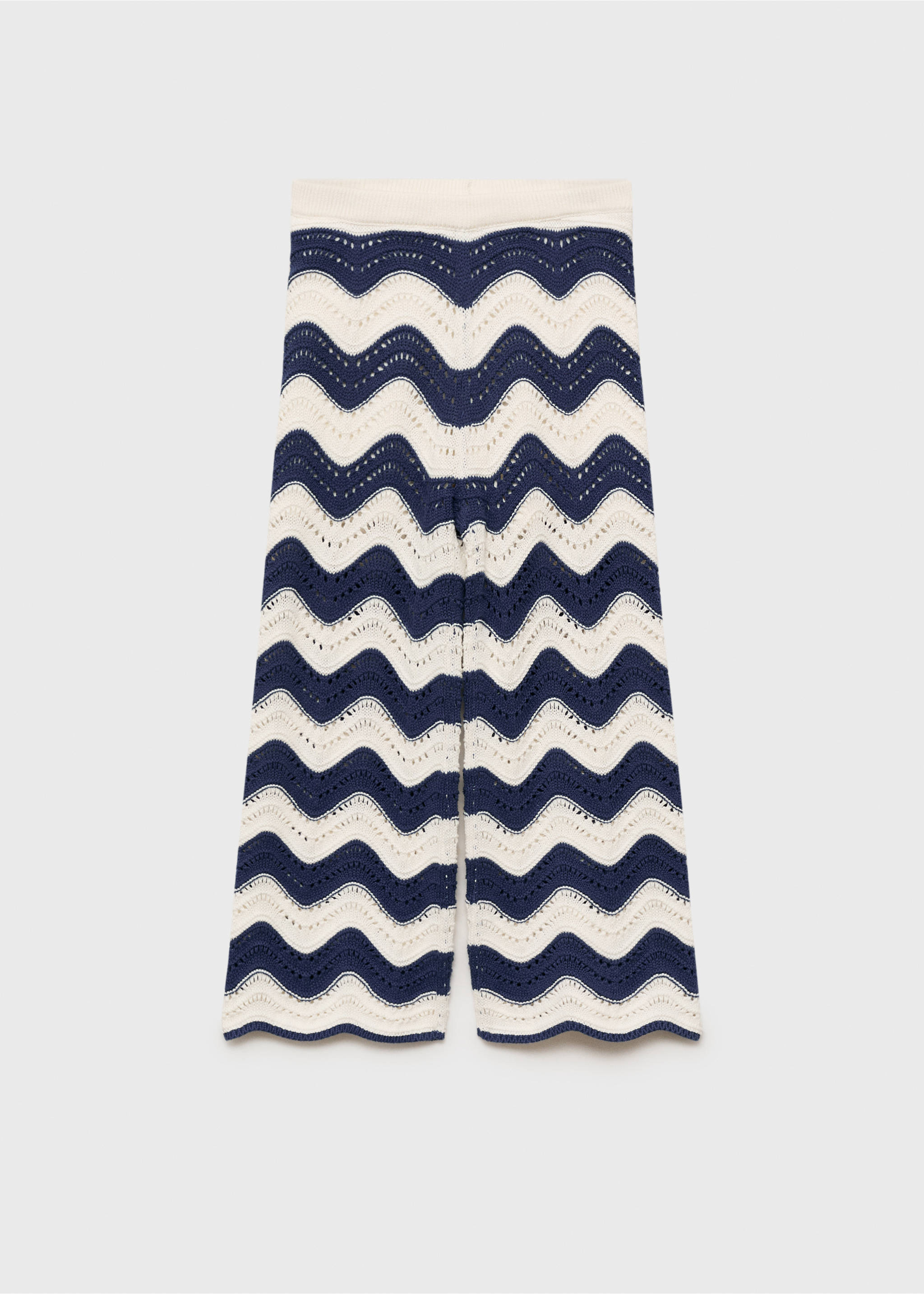 Zigzag openwork knitted trousers - Article without model, Ink Blue. Ref: 87075950-00.