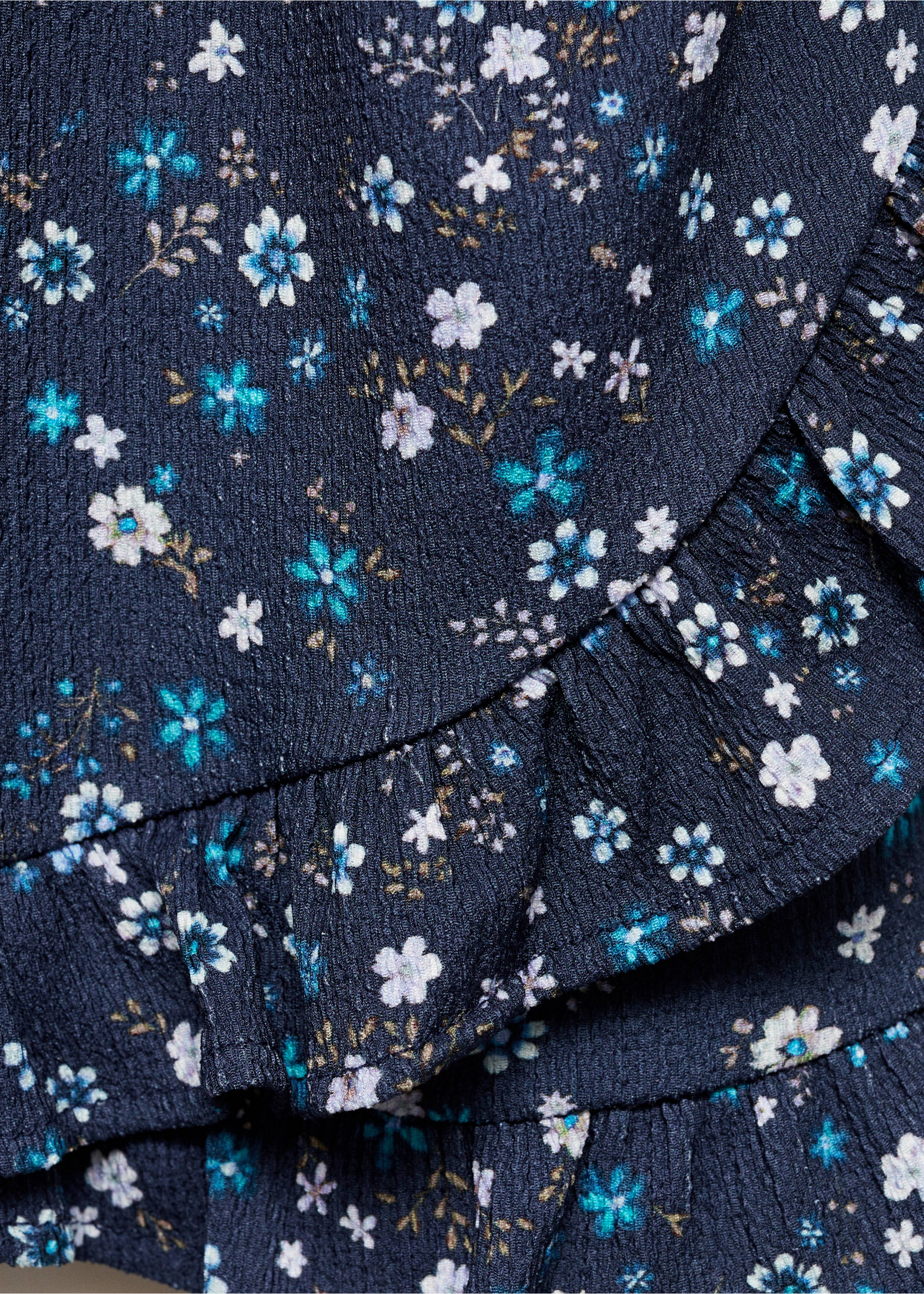 Vestido corto flores - Detalle del artículo 8, Azul marino oscuro. Ref: 87075953-00.
