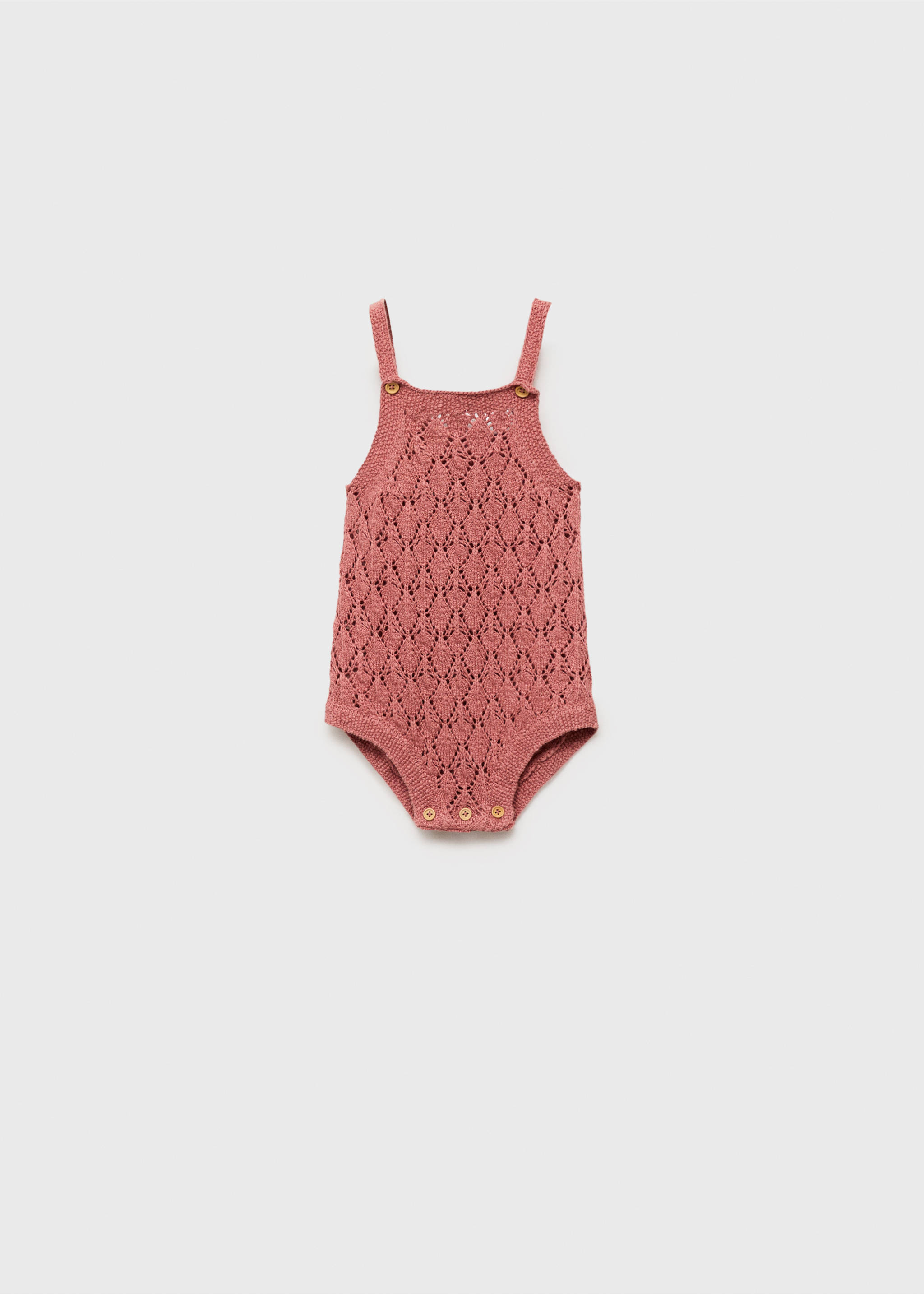 Cotton openwork knitted romper - Article without model, Pink. Ref: 87075954-00.