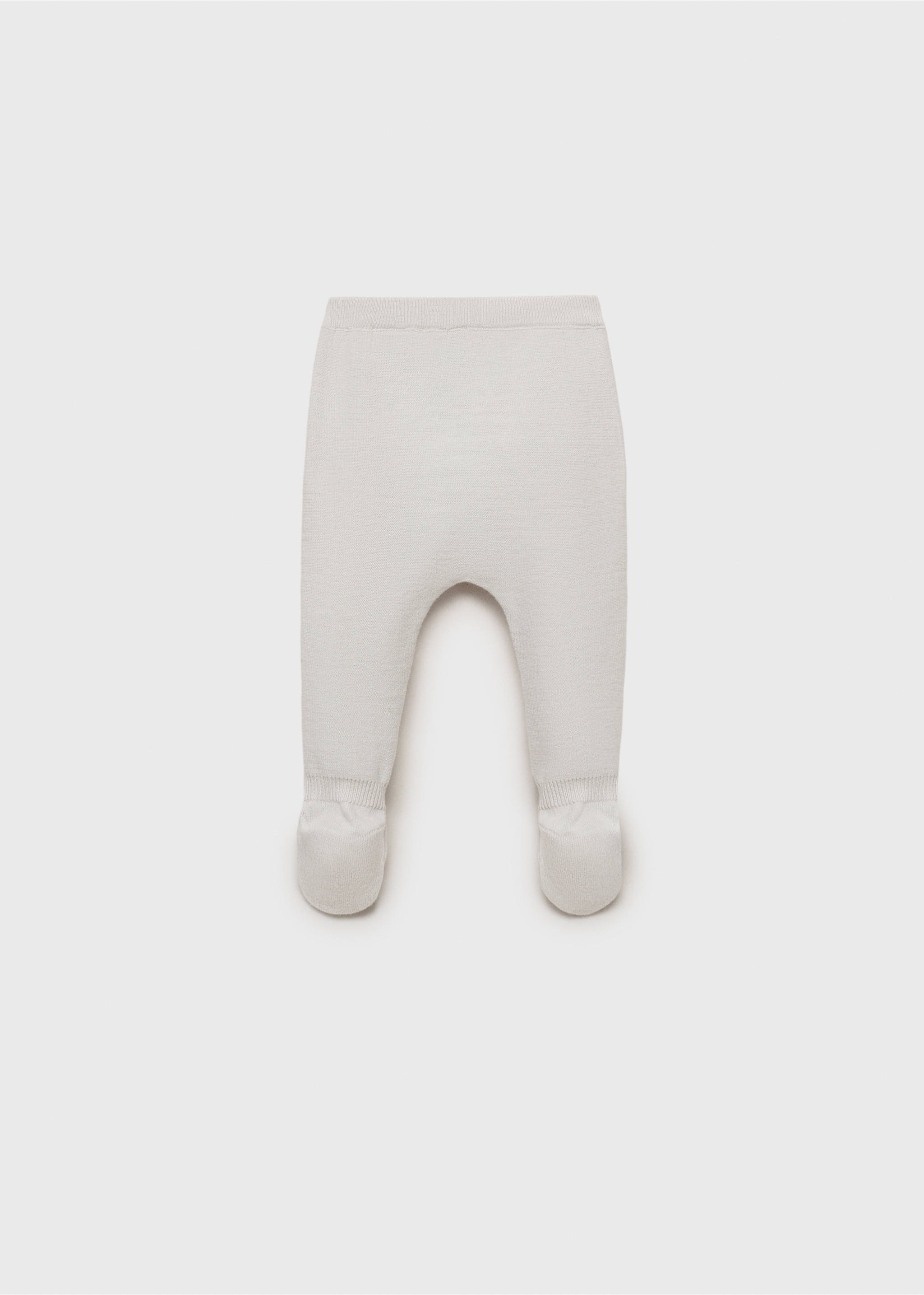Strickstrampelhose aus Baumwolle - Rückseite des Artikels, Hellgrau meliert. Ref: 87075958-00.