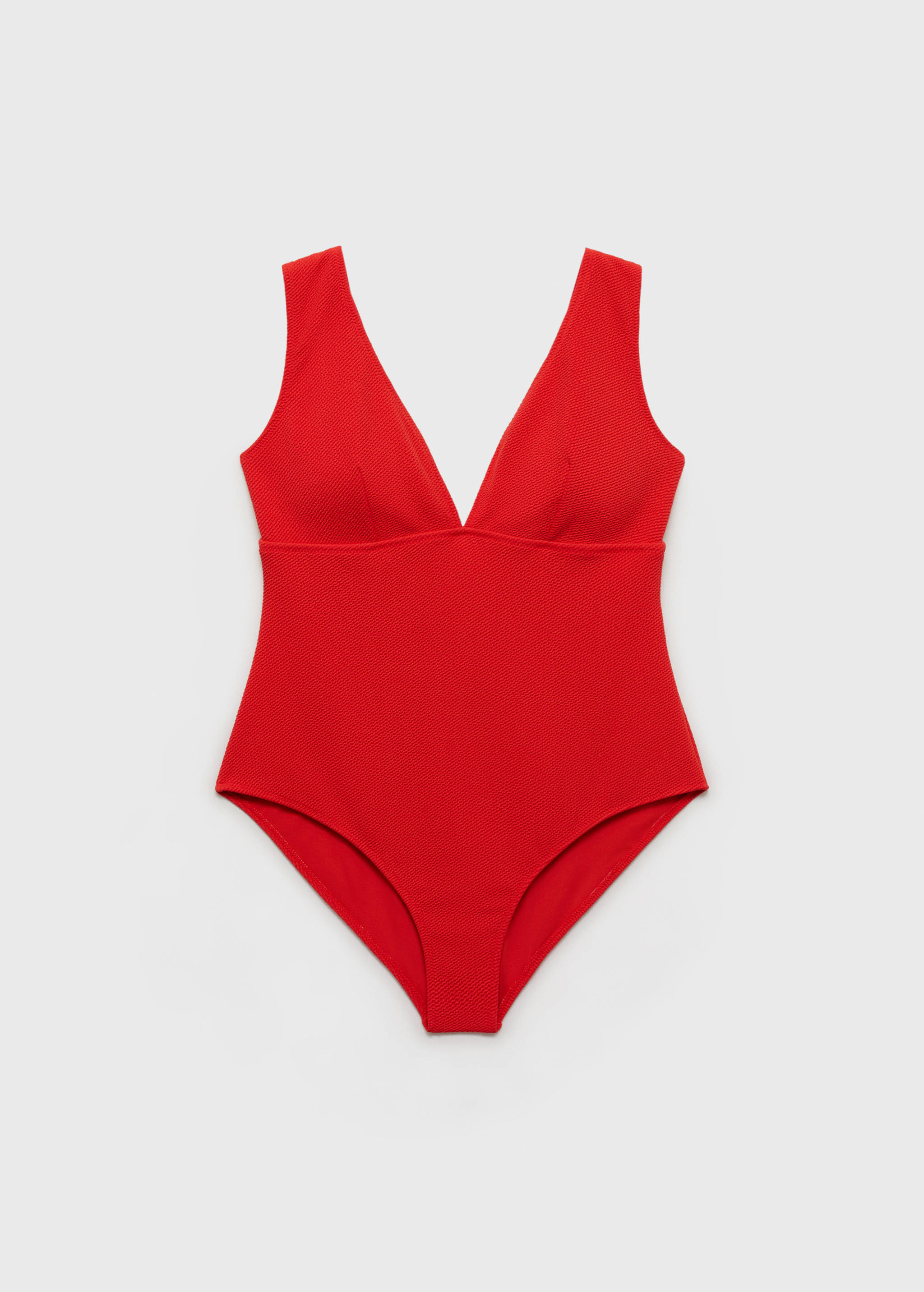 Ribbed V-neck swimsuit - Article without model