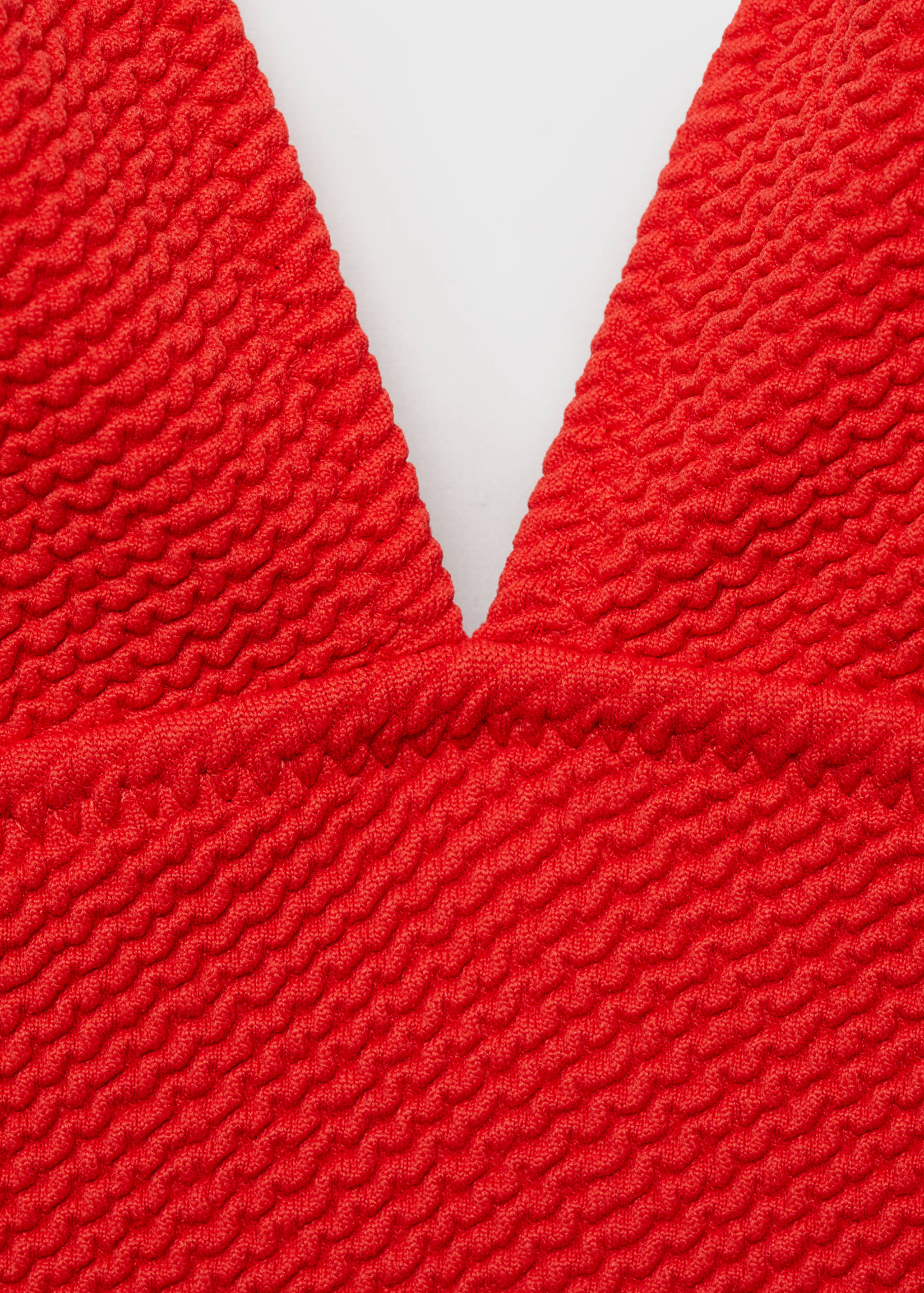 Ribbed V-neck swimsuit - Details of the article 8