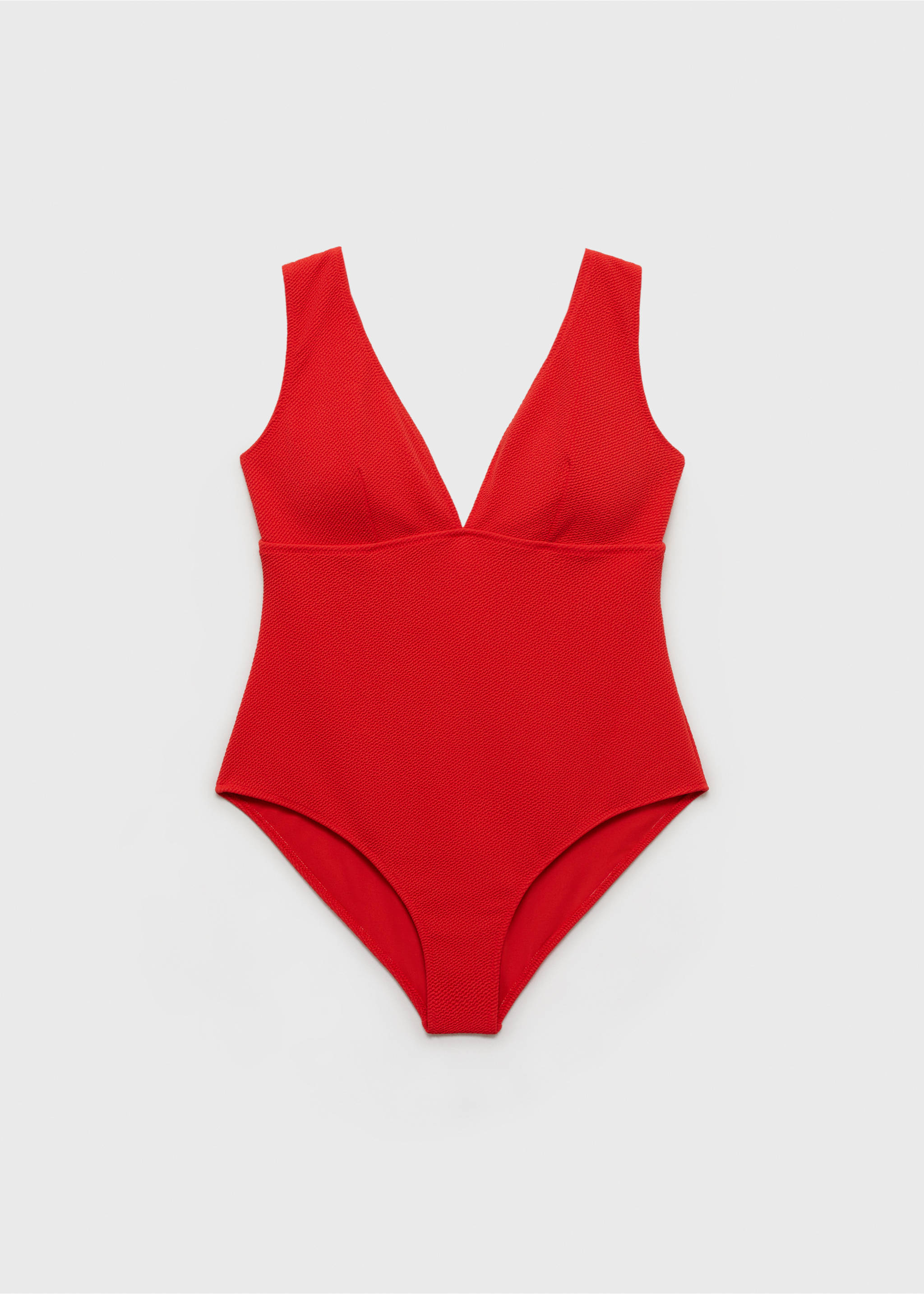 Bañador canalé cuello pico - Artículo sin modelo, Rojo. Ref: 87075959-00.
