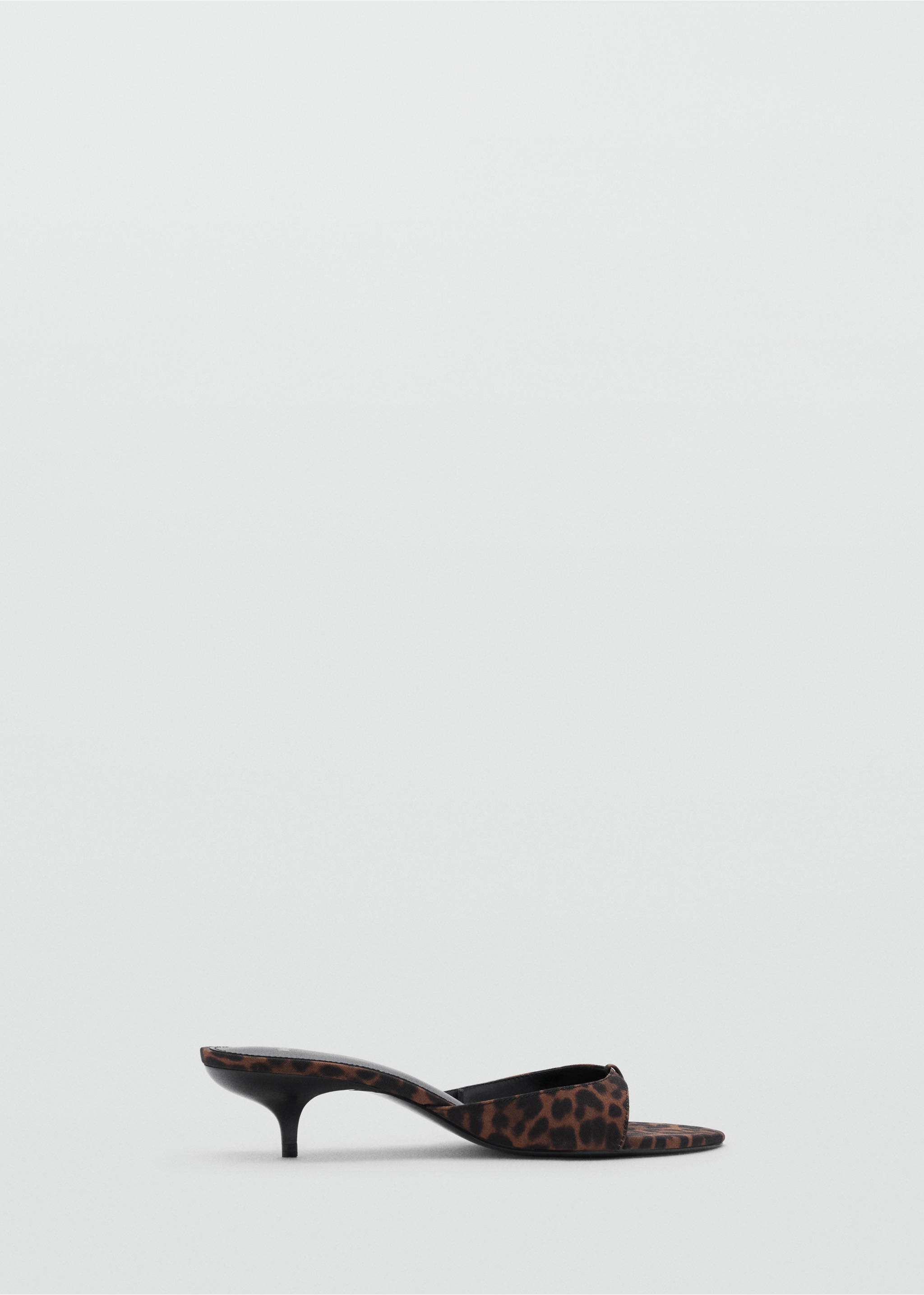 Animal-print kitten heel sandal - Article without model, Brown. Ref: 87075960-00.