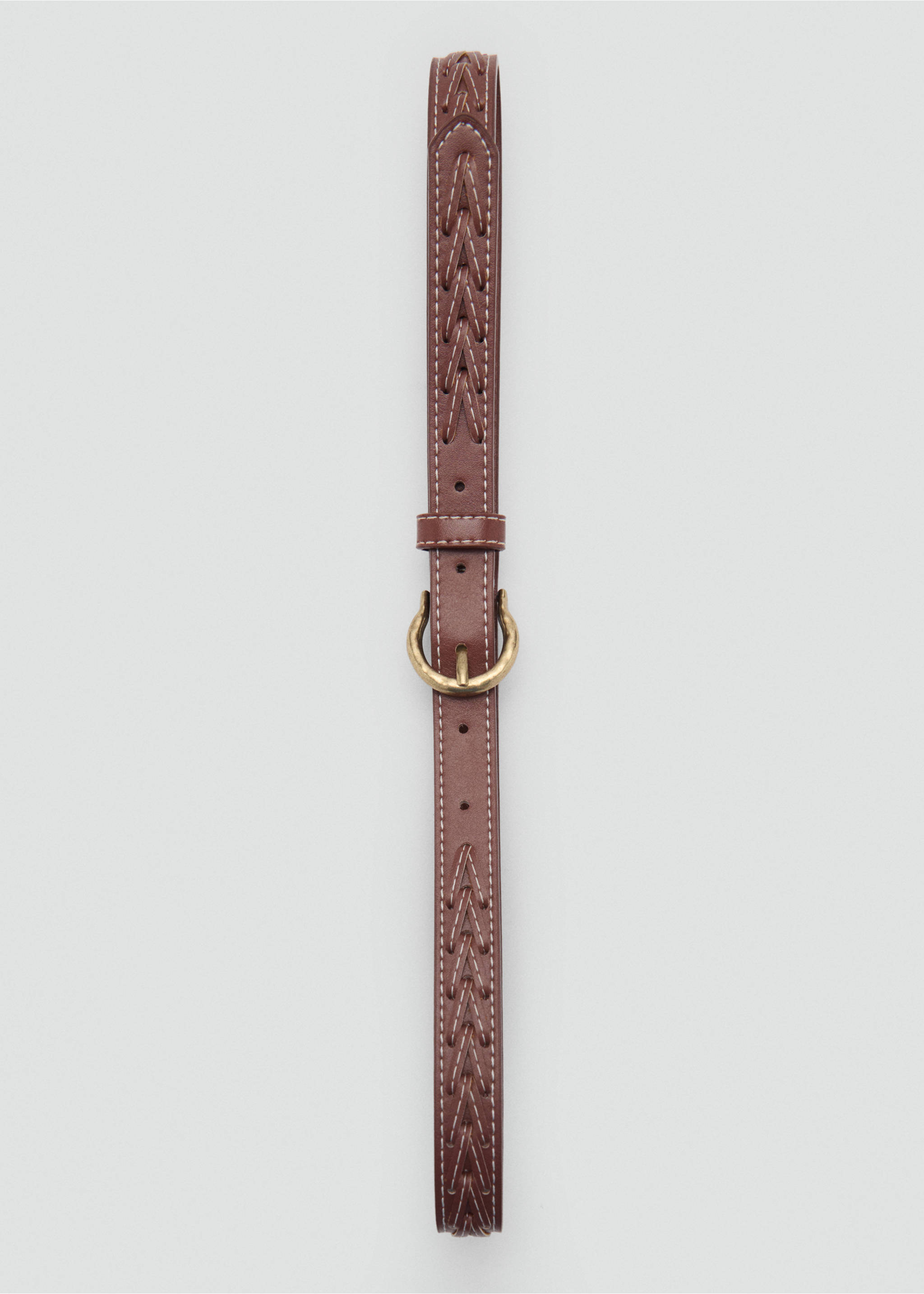 Braided belt - Details of the article 2, Brown. Ref: 87075969-00.