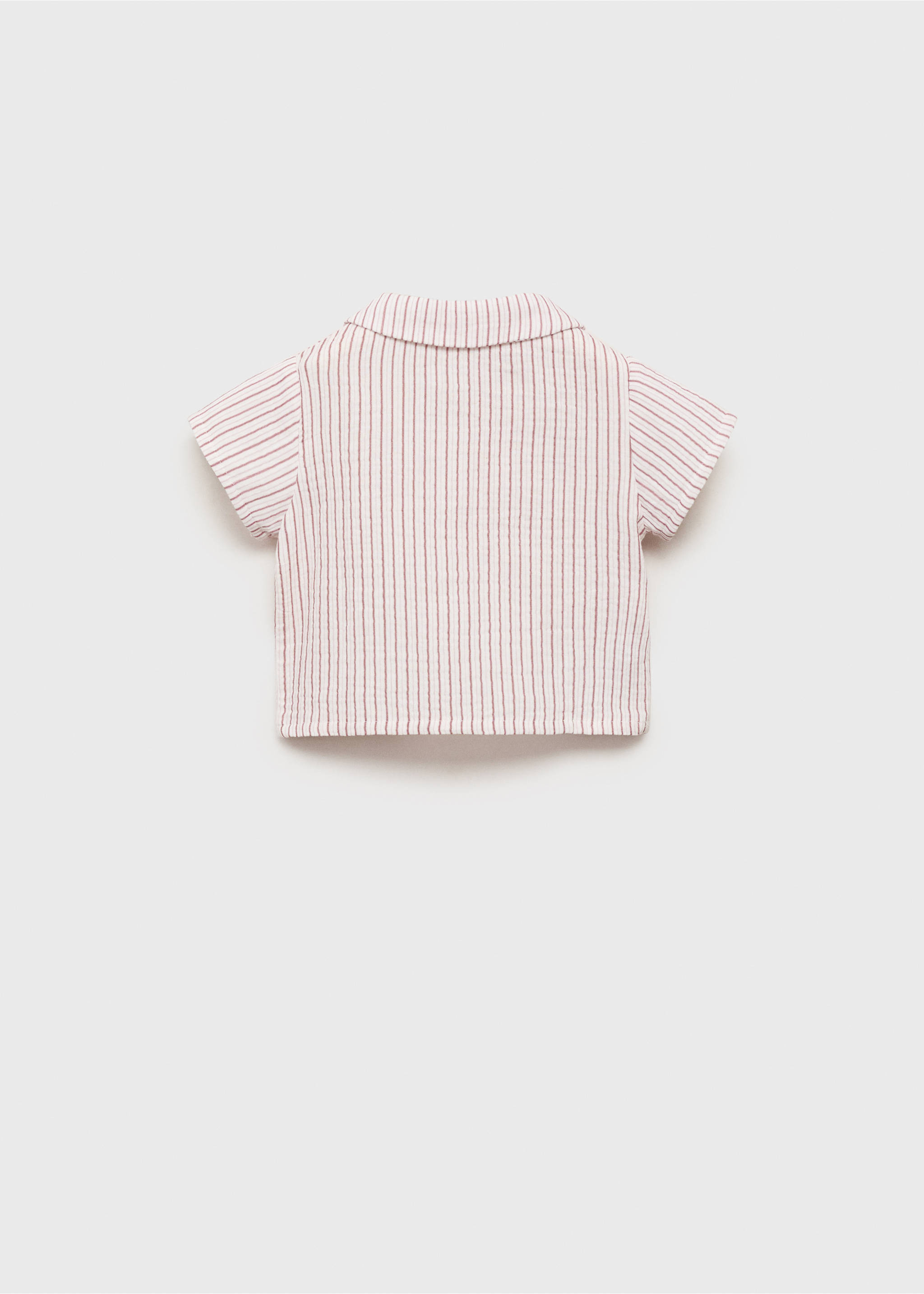 Striped cotton shirt - Reverse of the article, Pink. Ref: 87075972-00.