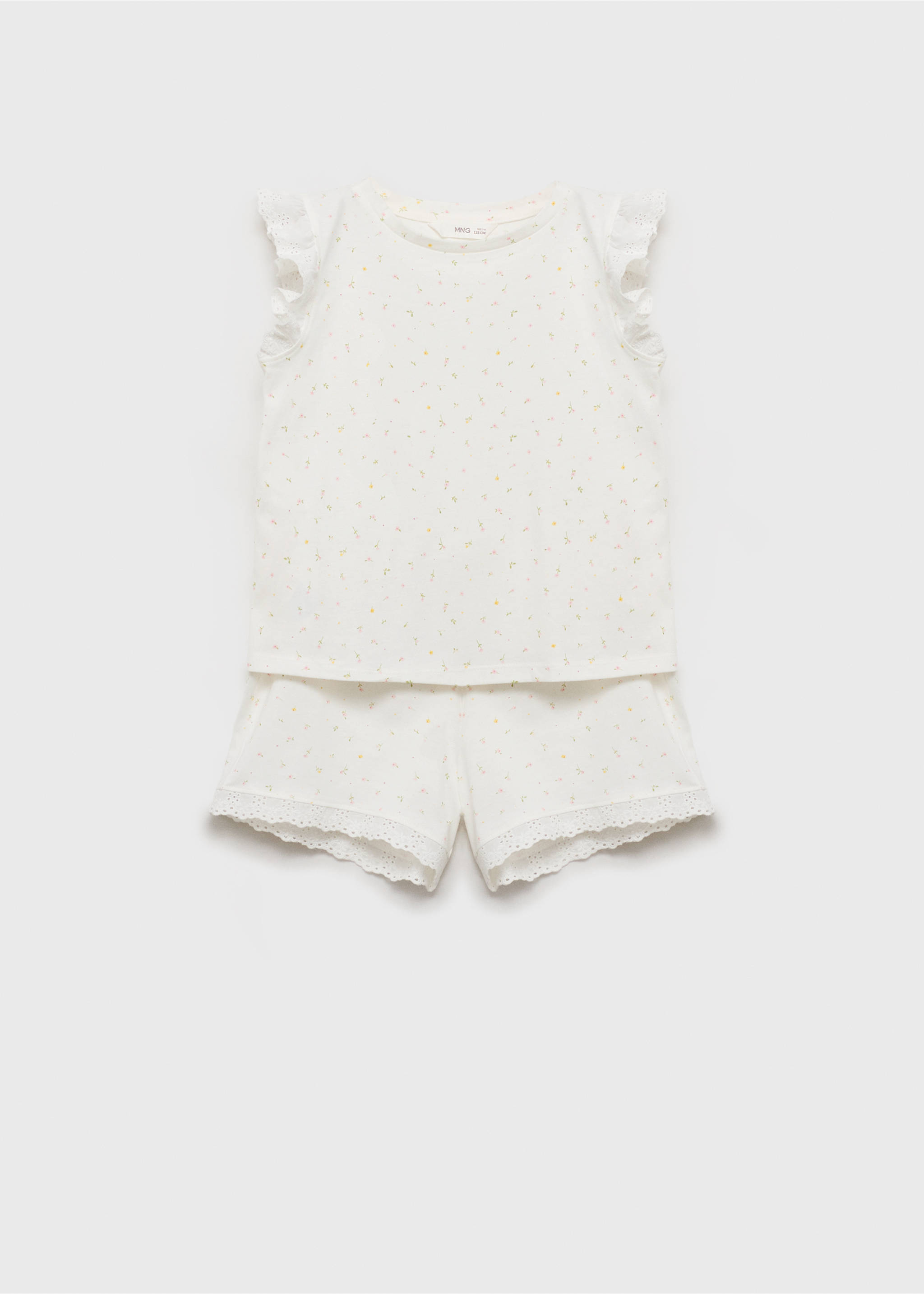 Floral cotton pyjamas - Article without model, Off White. Ref: 87075974-00.