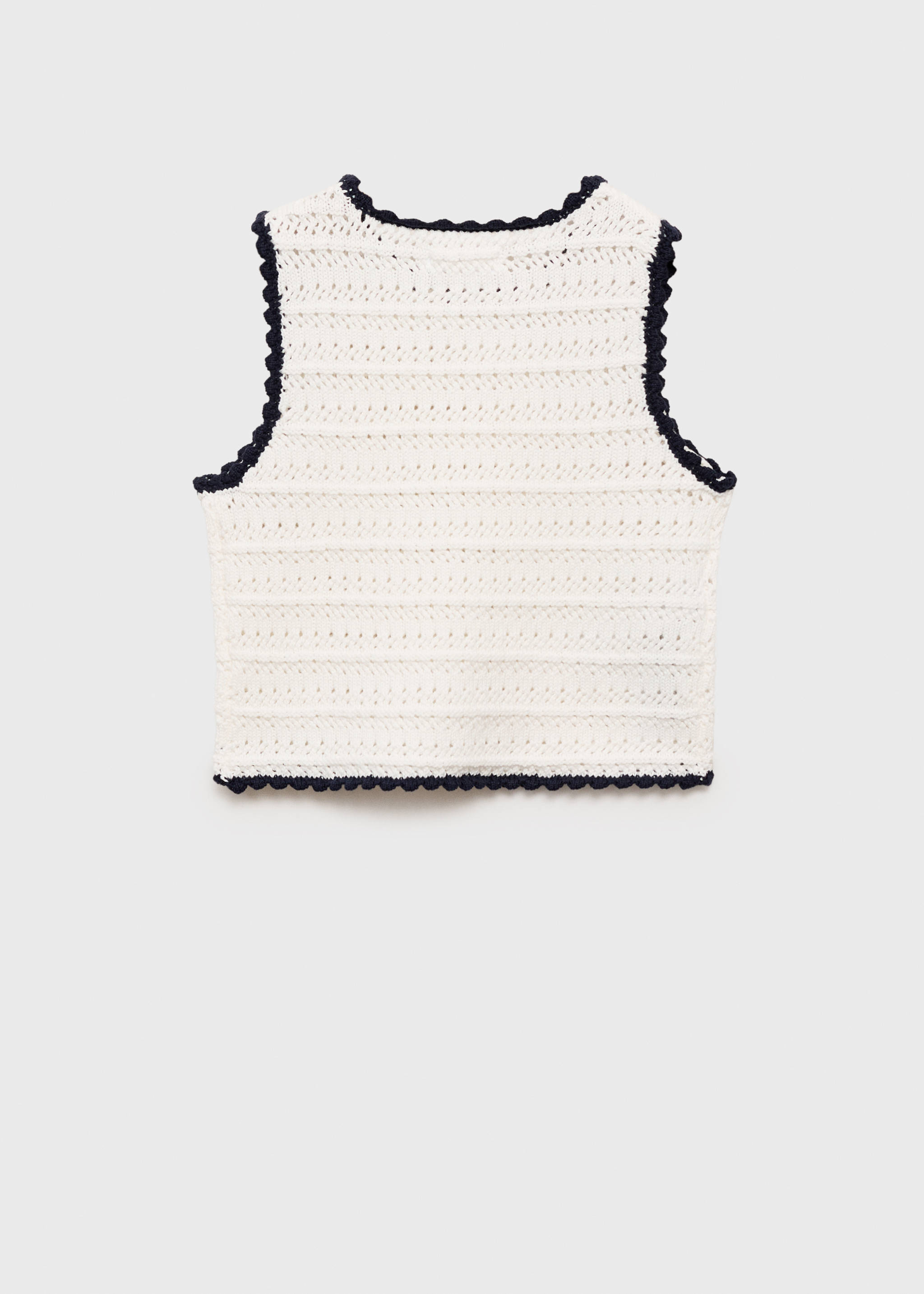 Knitted top with contrasting trim - Reverse of the article