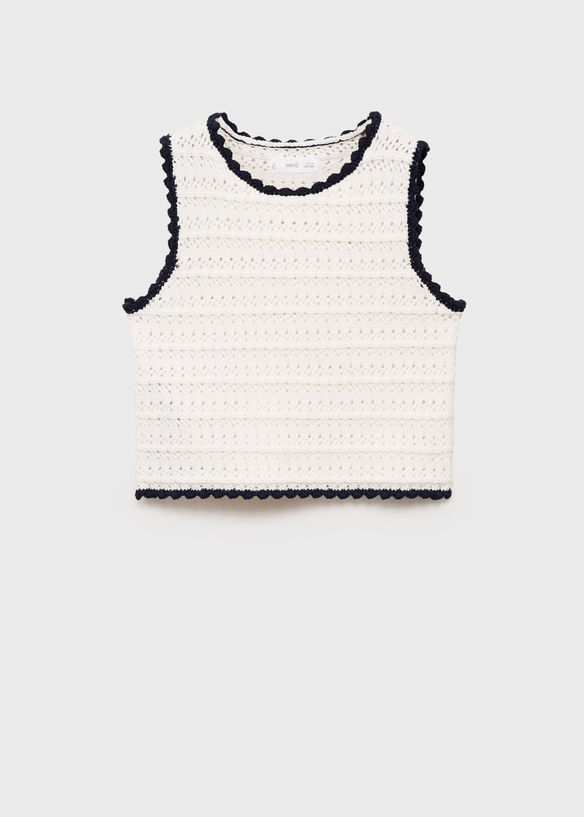 Pleteni top s kontrastnim porubom - Artikl bez modela