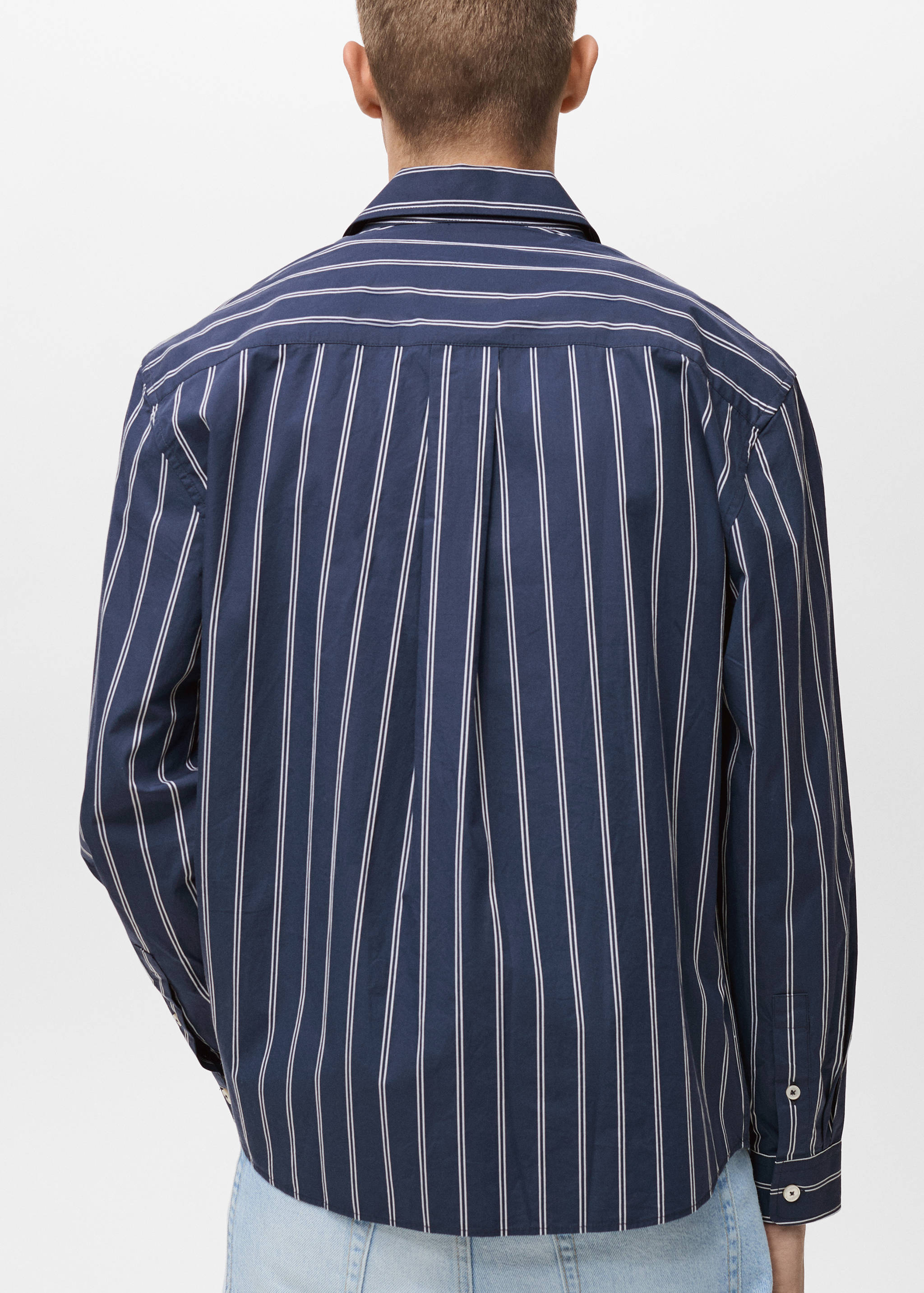 Regular-fit striped 100% cotton shirt - Reverse of the article