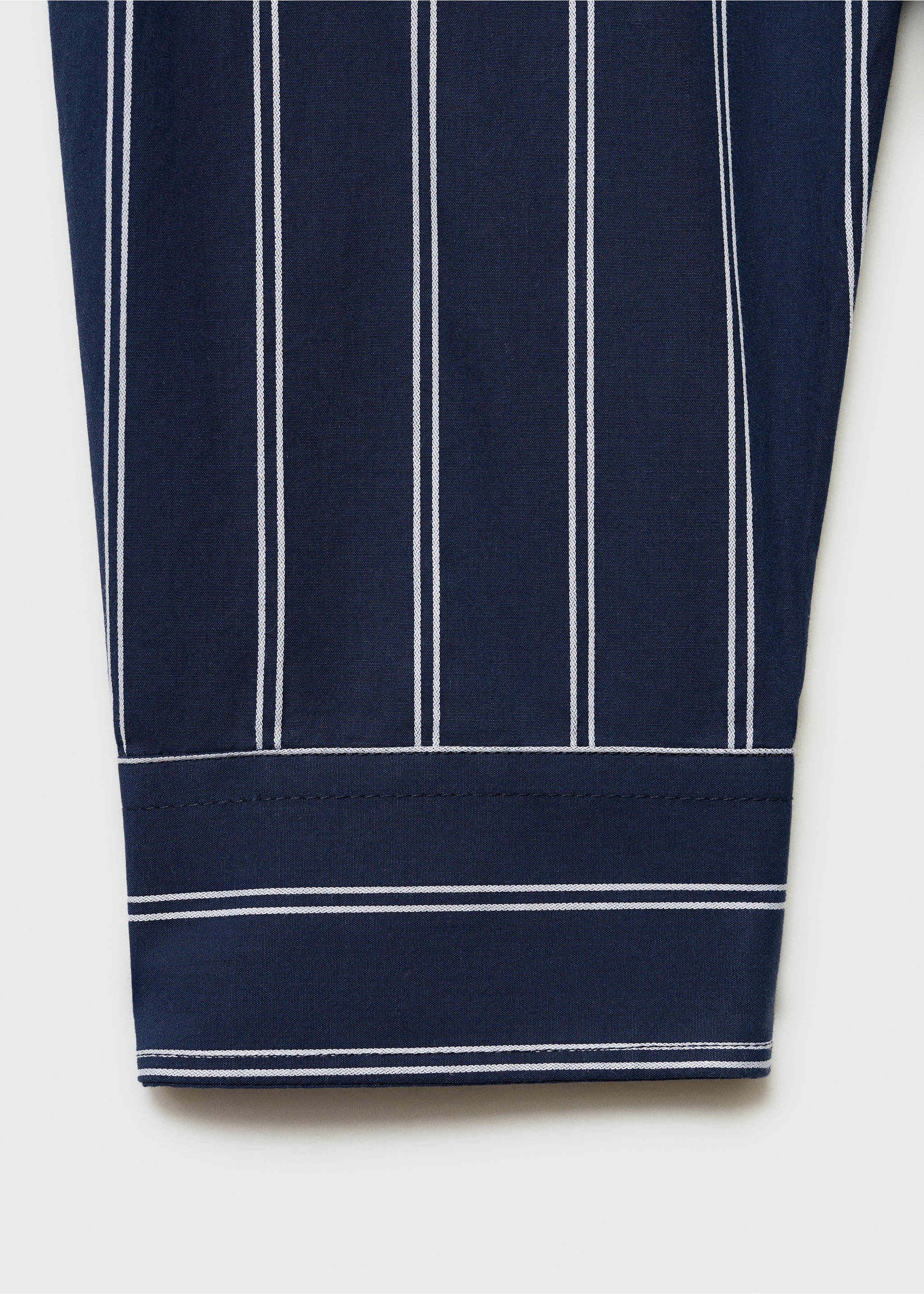 Regular-fit striped 100% cotton shirt - Details of the article 8, Dark Navy. Ref: 87075990-00.
