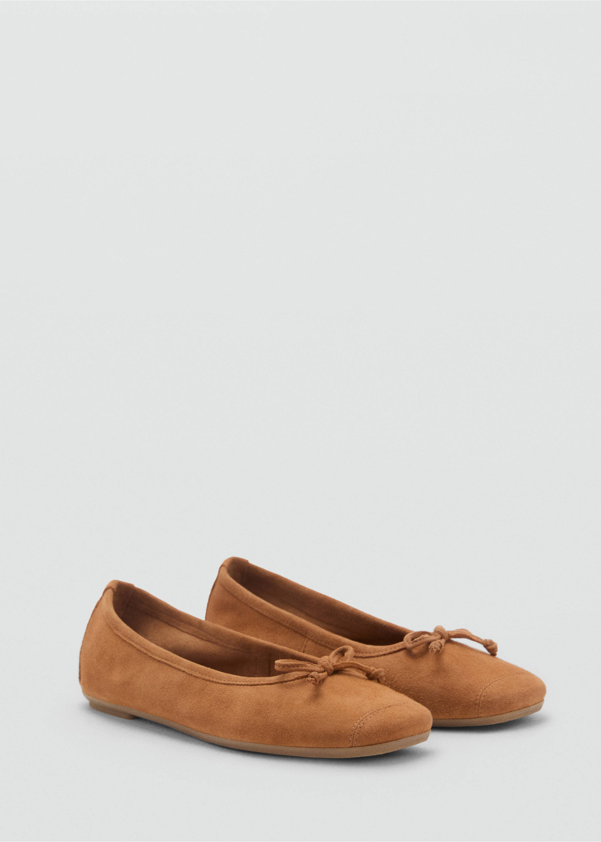 Bow suede ballerina - Medium plane, Medium Brown. Ref: 87075991-00.