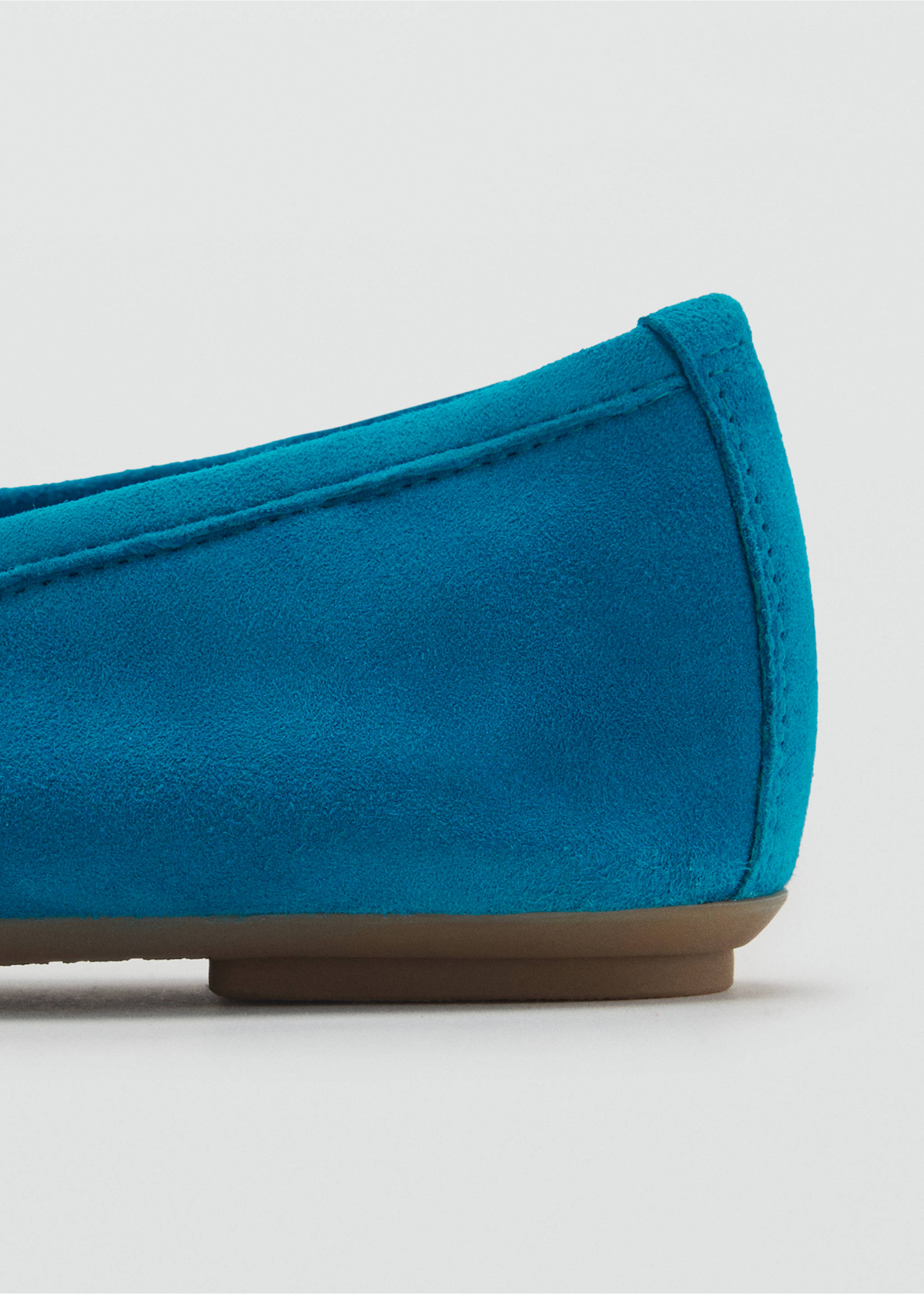 Bow suede ballerina - Details of the article 2, Blue. Ref: 87075991-00.