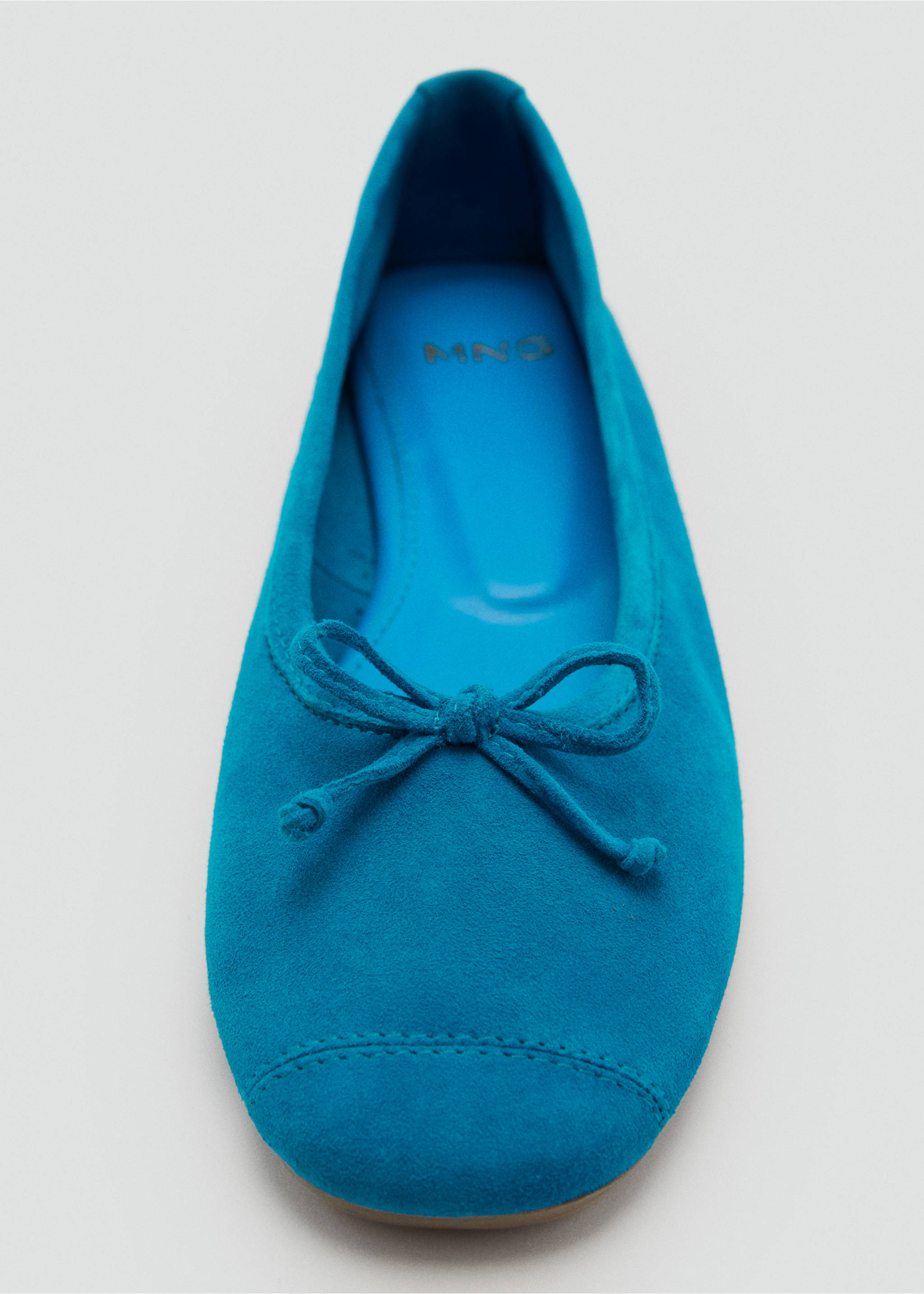 Bow suede ballerina - Details of the article 3, Blue. Ref: 87075991-00.