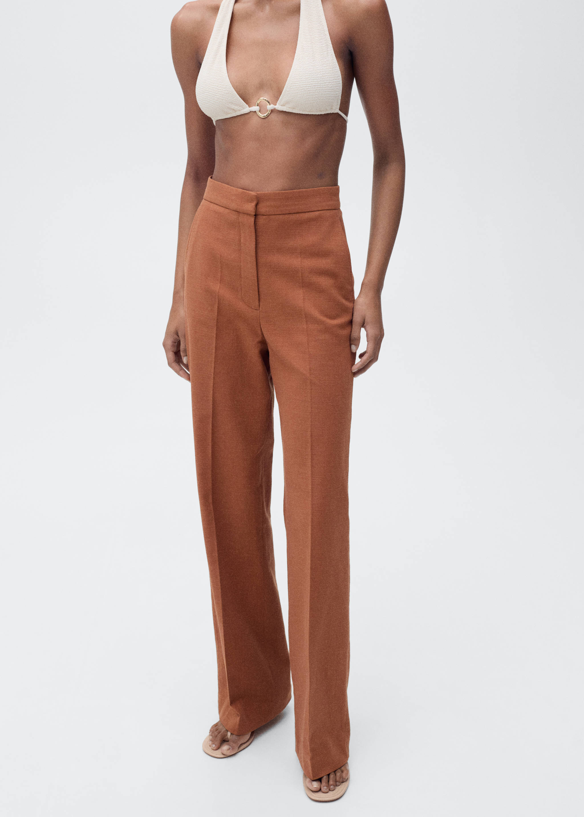 Cotton and linen-blend suit pants - Details of the article 2