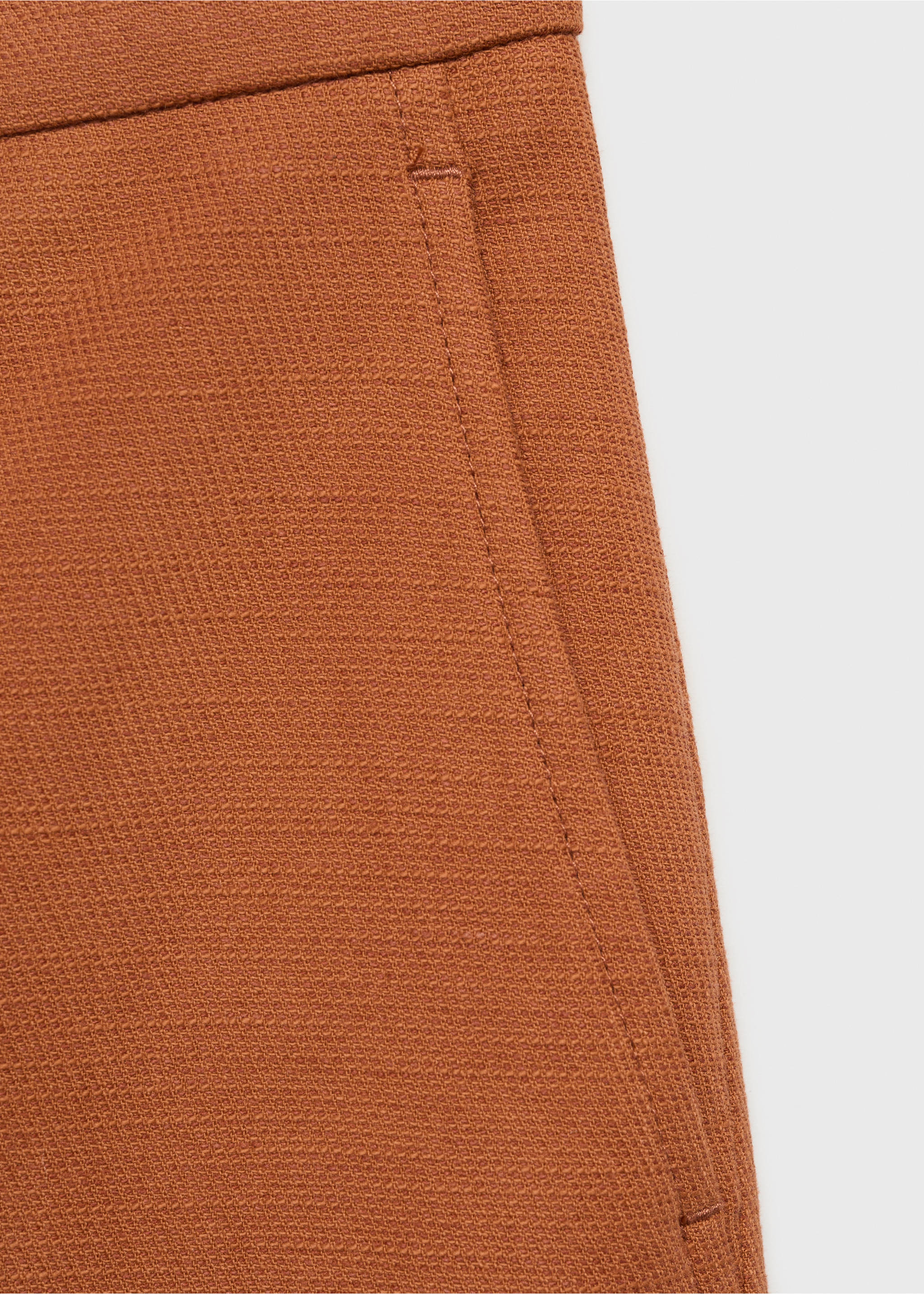 Cotton and linen-blend suit trousers - Details of the article 0, Caramel. Ref: 87075993-00.