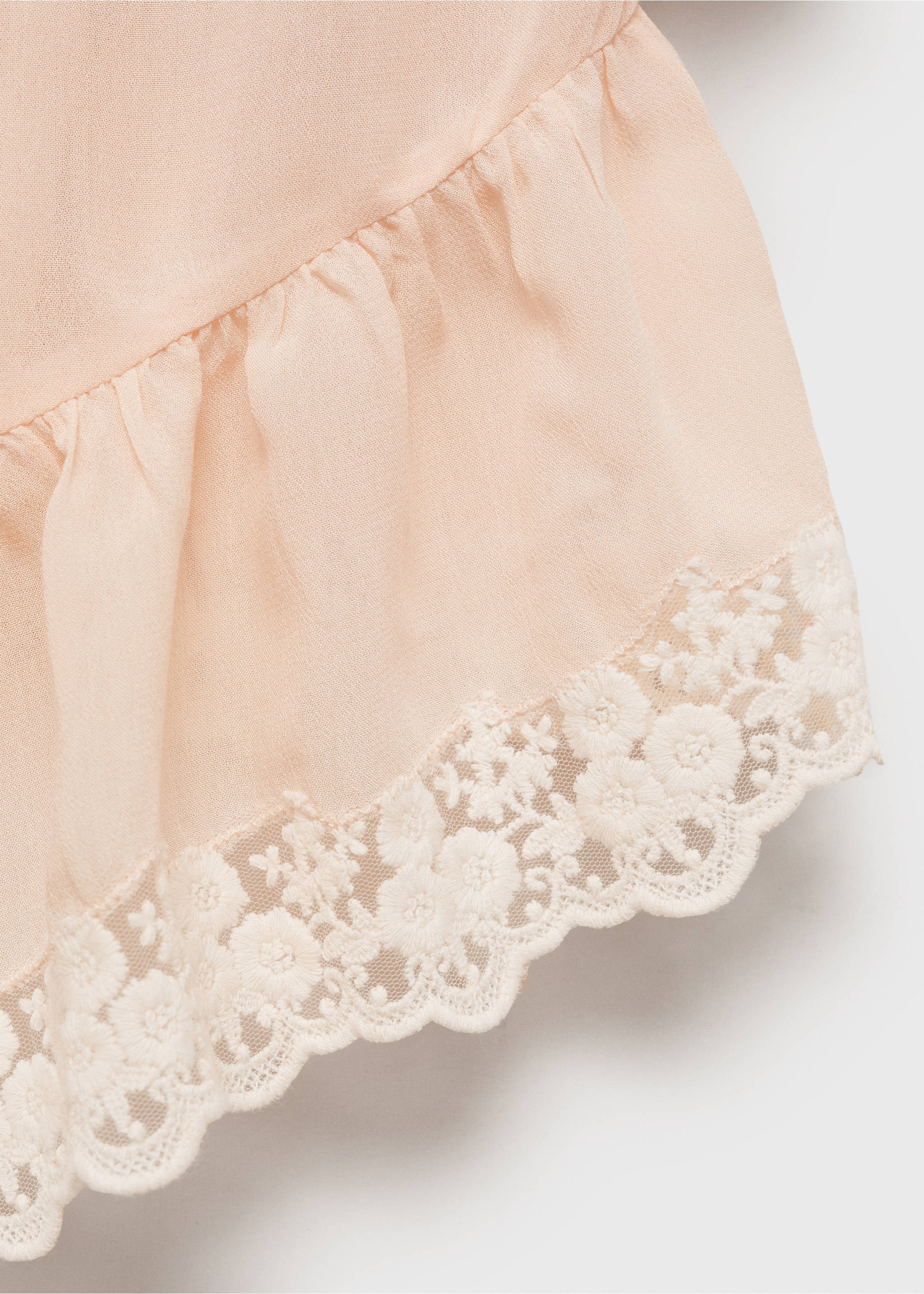 Ruffle top with lace detail - Details of the article 8, Pastel Pink. Ref: 87075994-00.