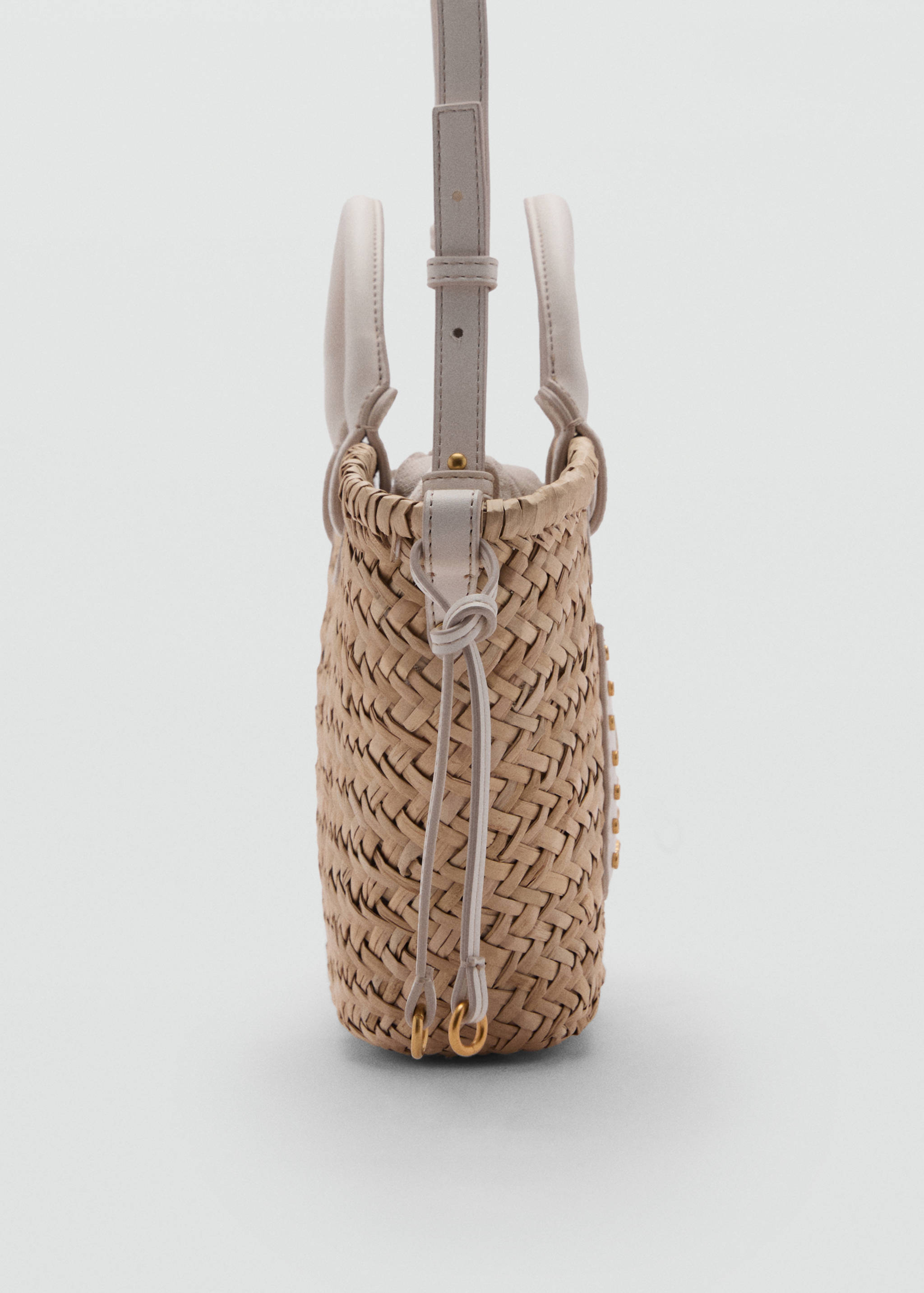 Liten korgväska med dubbelt handtag i naturfiber - Detaljer om artikeln 1