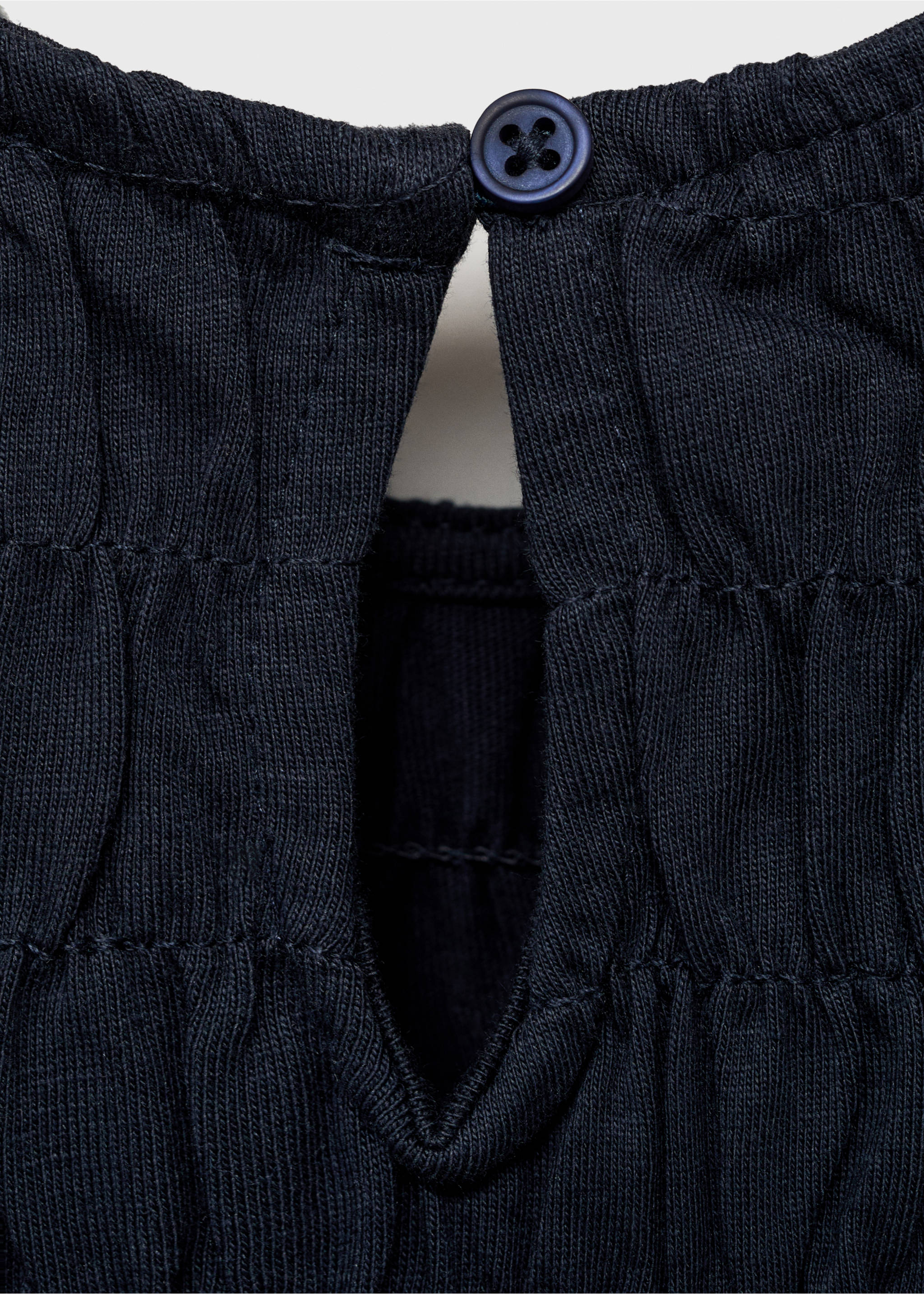 Long dress with ruffled detail - Details of the article 0, Dark Navy. Ref: 87076336-00.