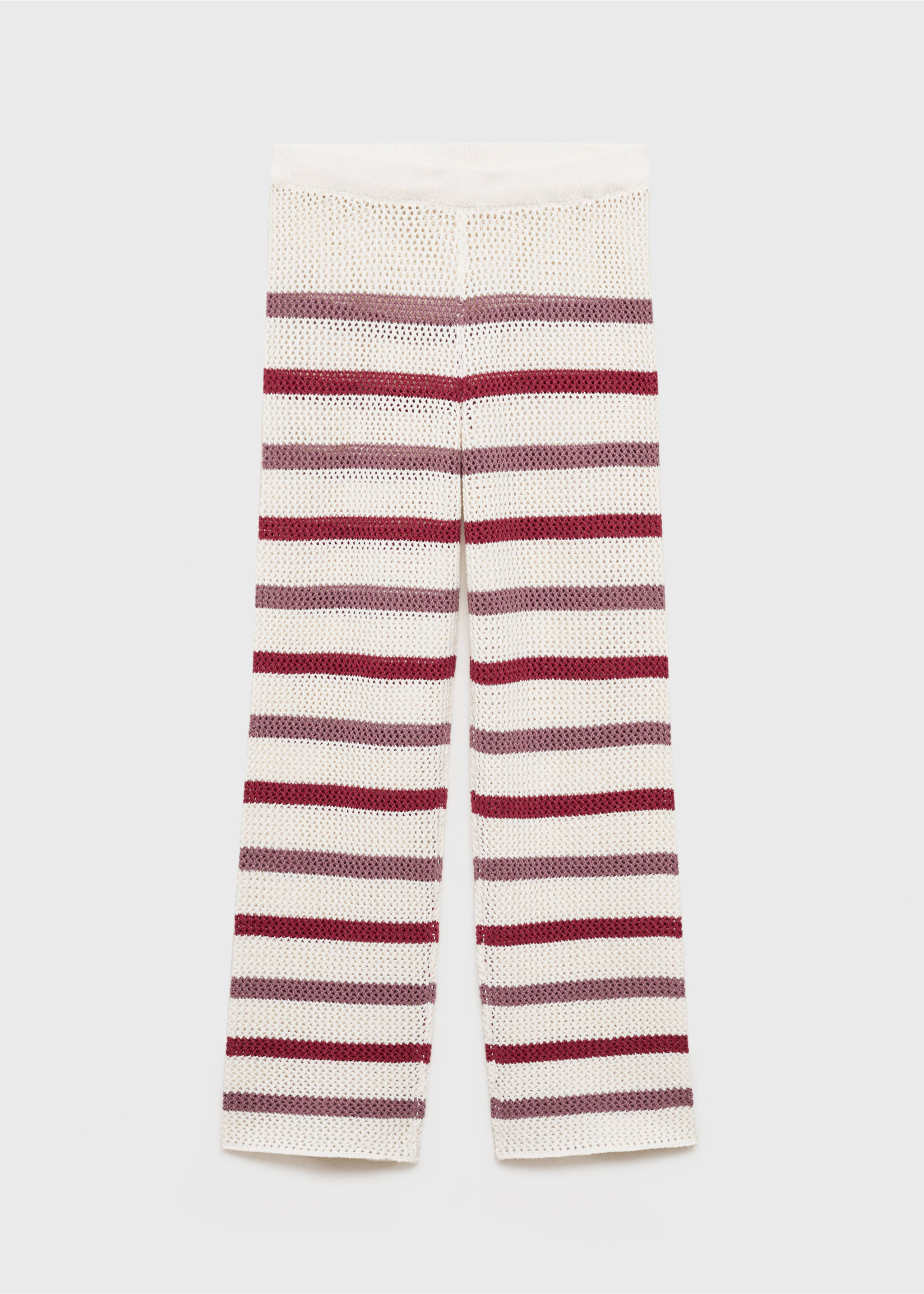 Striped openwork knit pants - Article without model, Off White. Ref: 87076337-00.