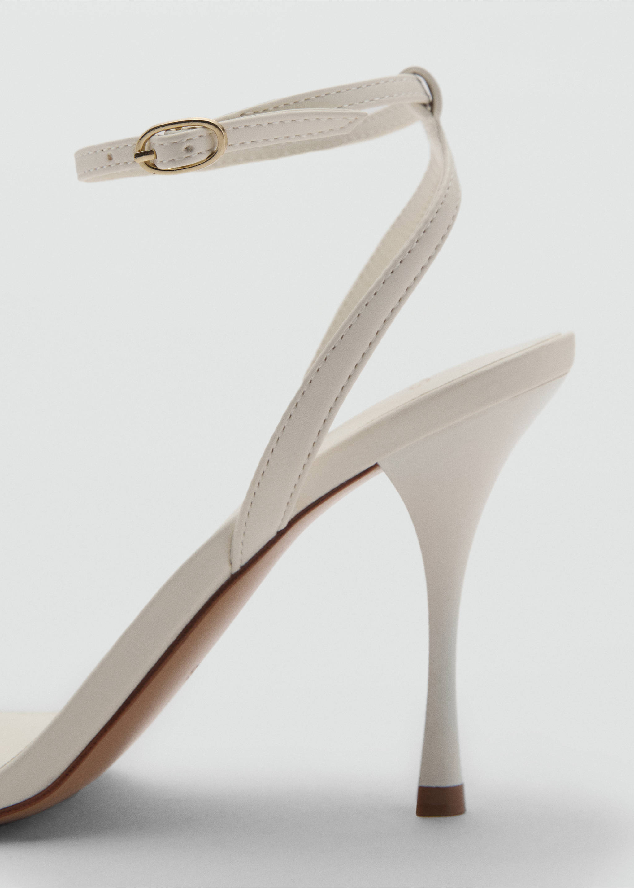 Strappy heeled sandals - Details of the article 1, Ecru. Ref: 87076339-00.