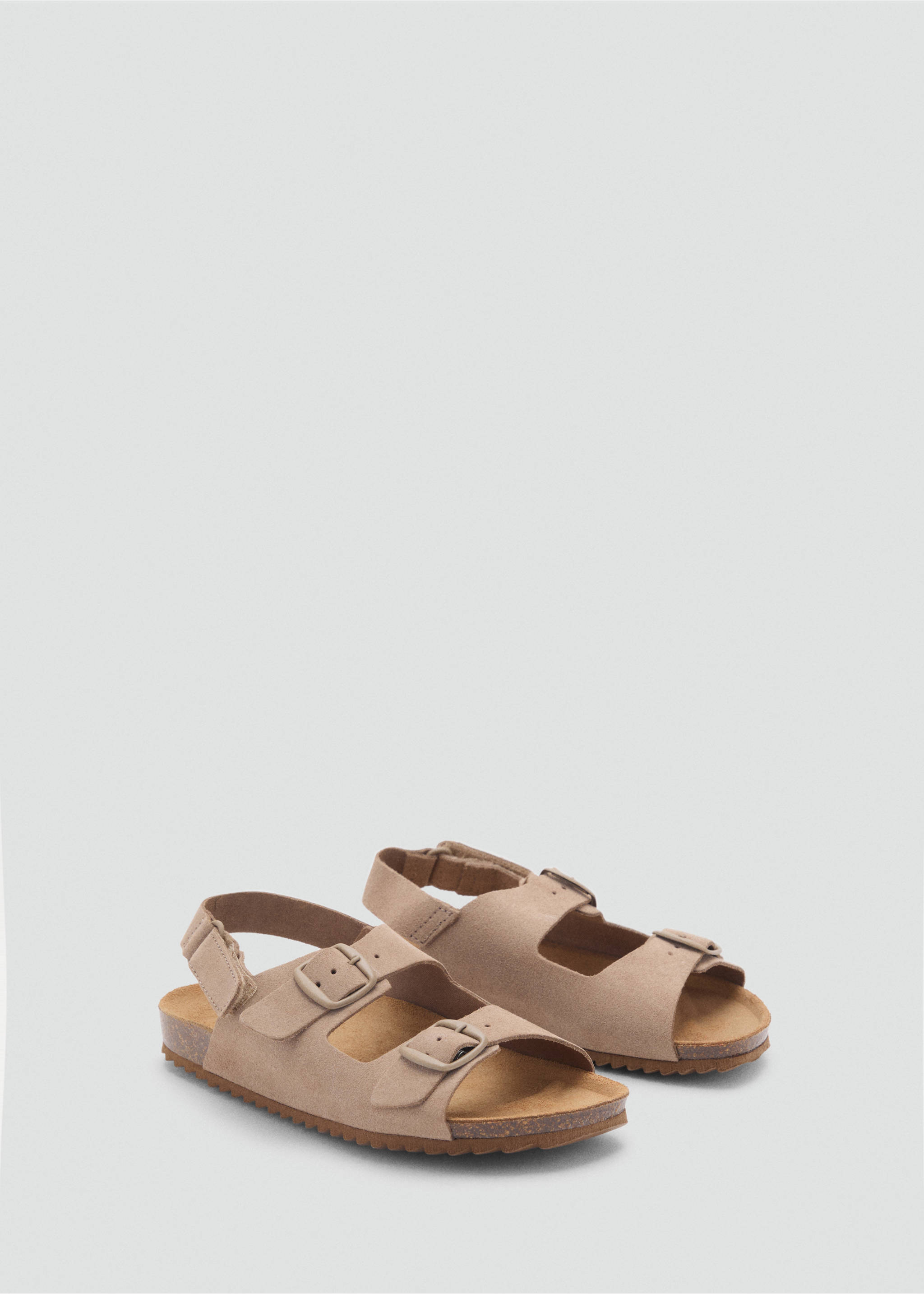 Sandal läder mocka spänne - Bild av mittparti, Sand. Ref: 87076340-00.