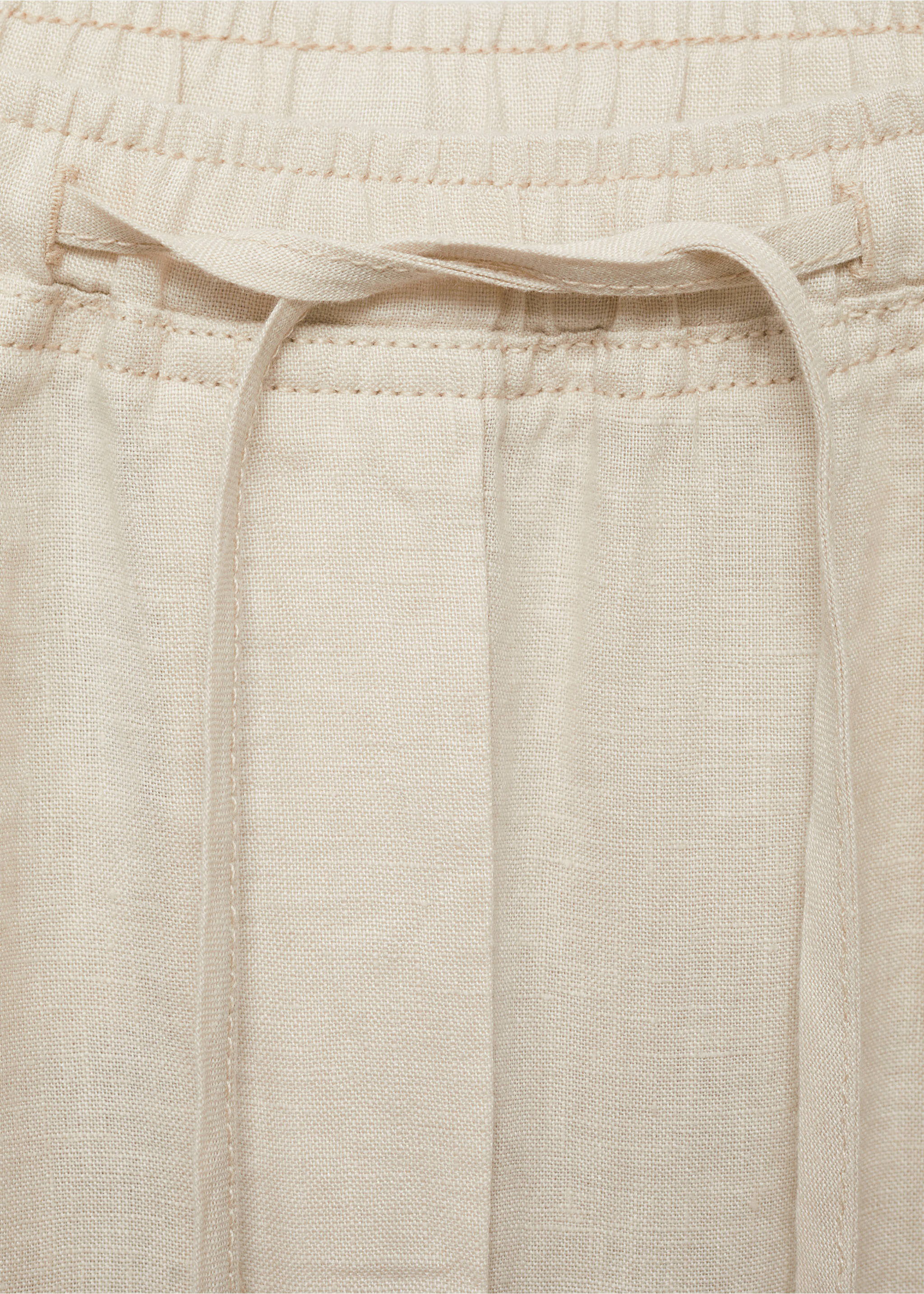 Straight linen-blend trousers - Details of the article 8, Light/Pastel Grey. Ref: 87076341-00.