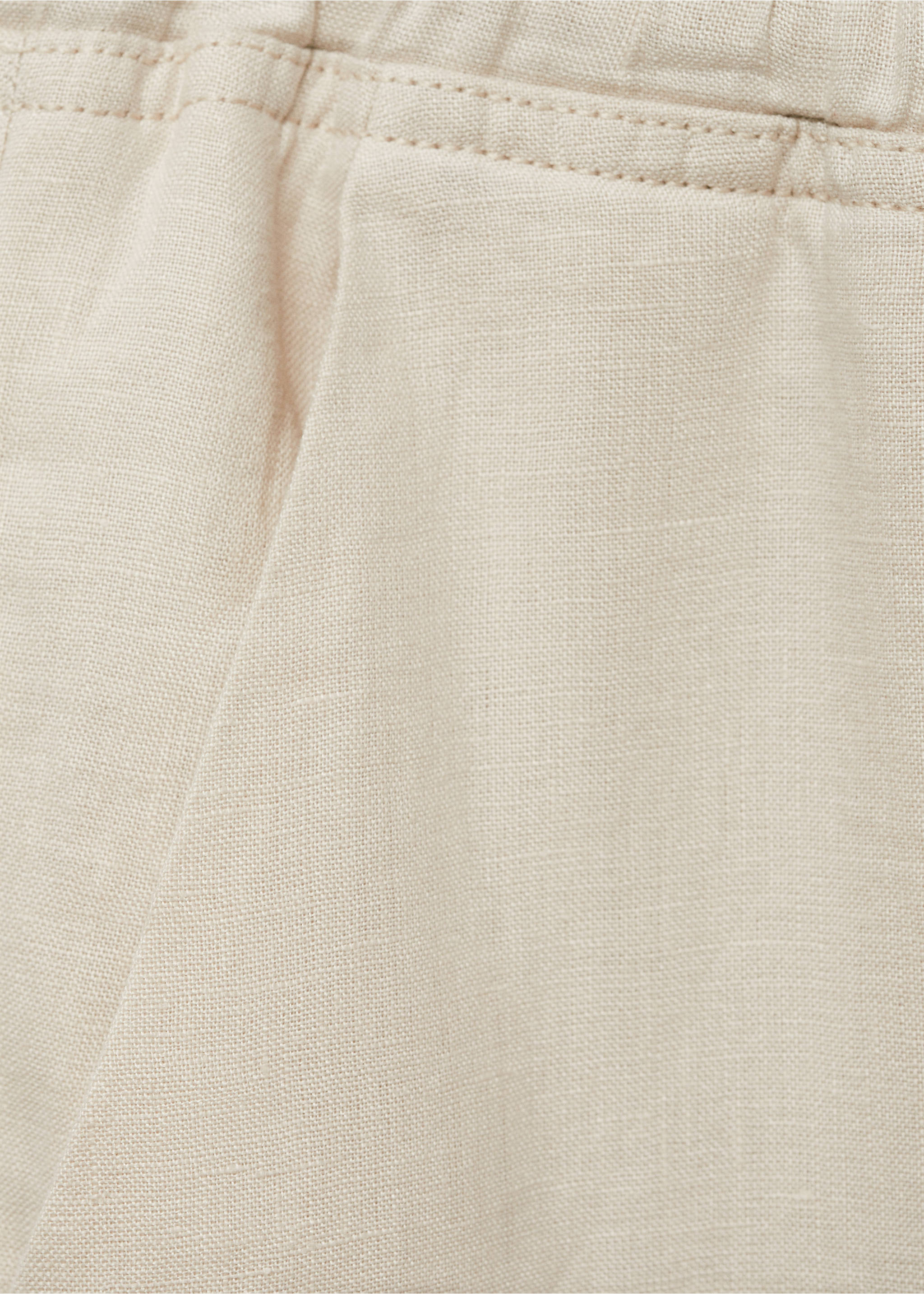 Straight linen-blend trousers - Details of the article 0, Light/Pastel Grey. Ref: 87076341-00.
