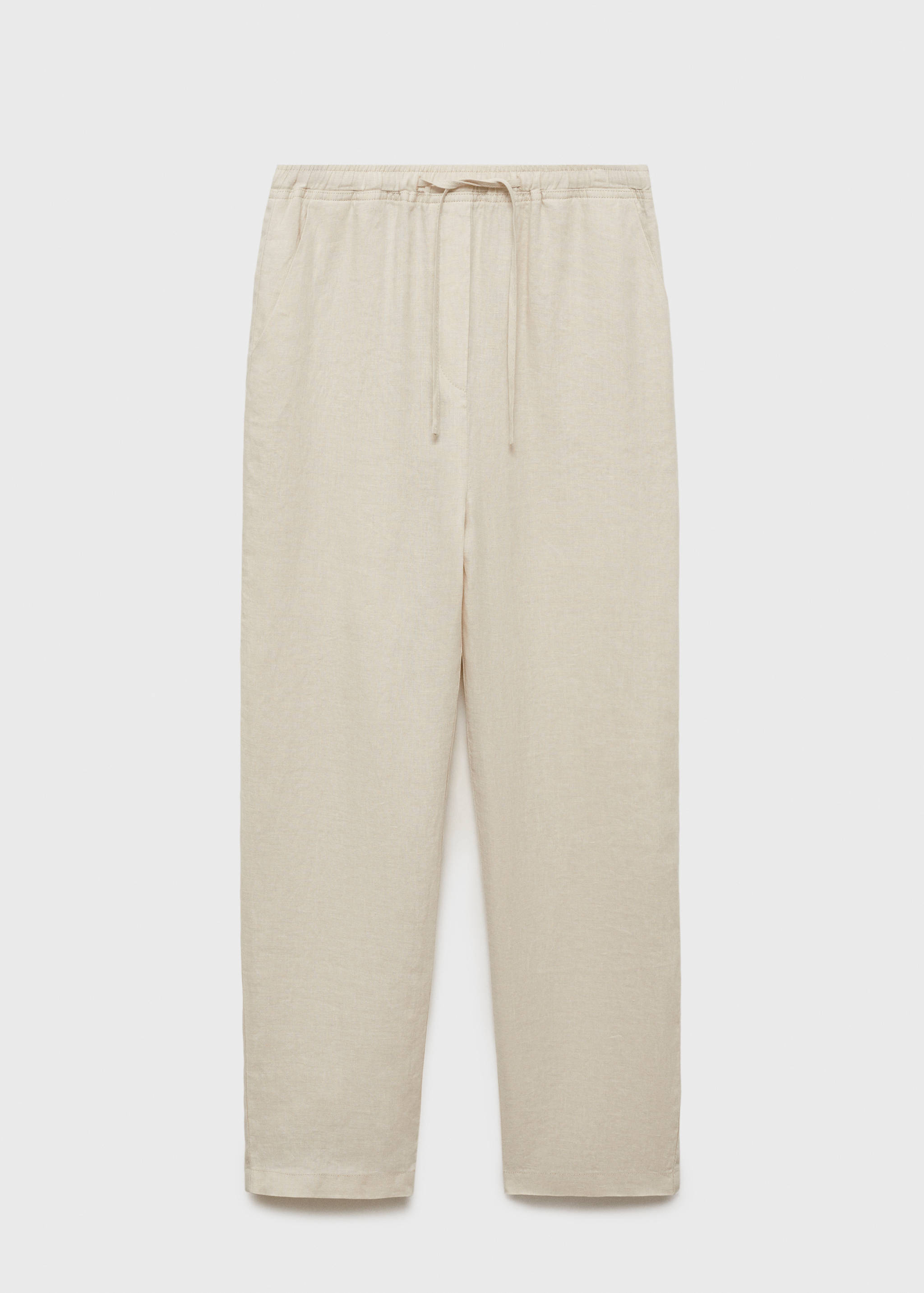 Straight linen-blend pants - Article without model