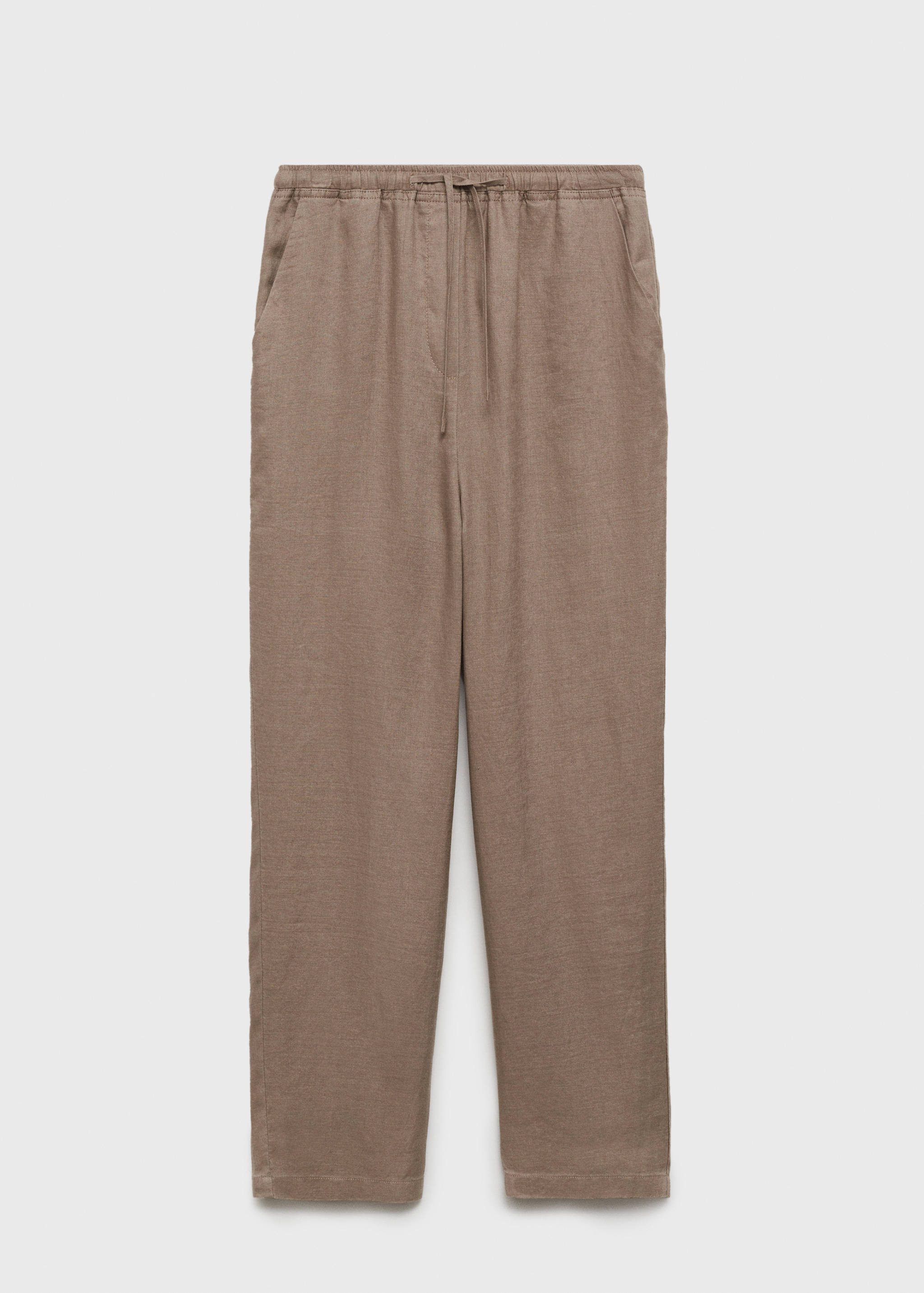 Straight linen-blend trousers - Article without model